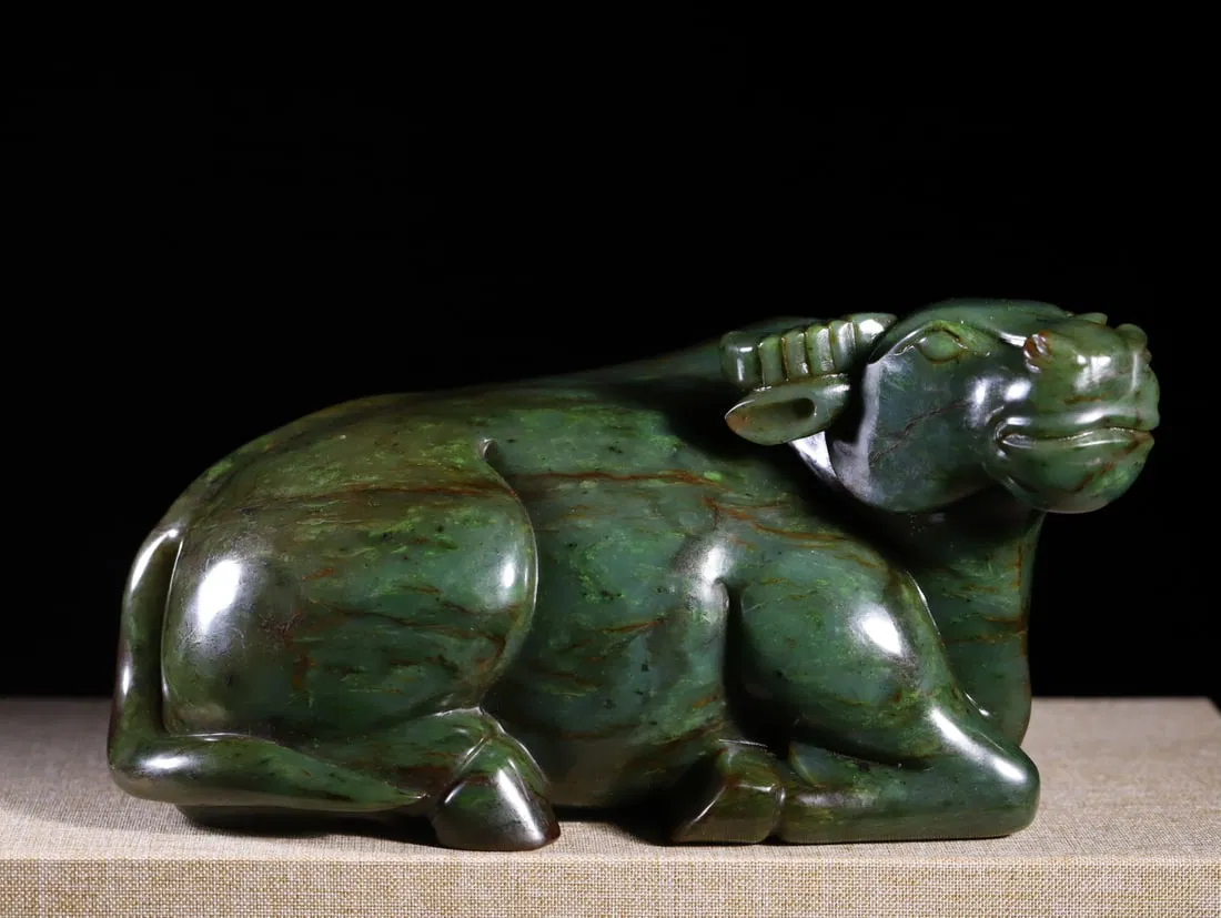 A Exquisite Hotan Jasper Buffalo Ornament