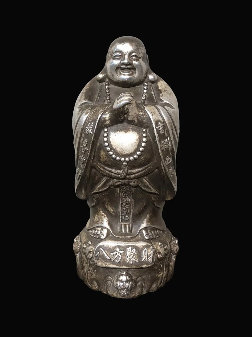 A Exquisite Silver Gilt Bronze Buddha Statue Ornament