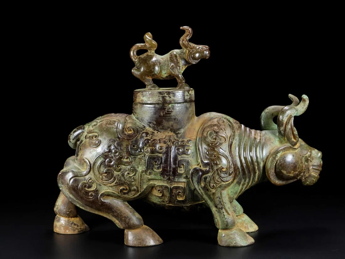 A Exquisiten Hotan Jade Buffalo Ornament
