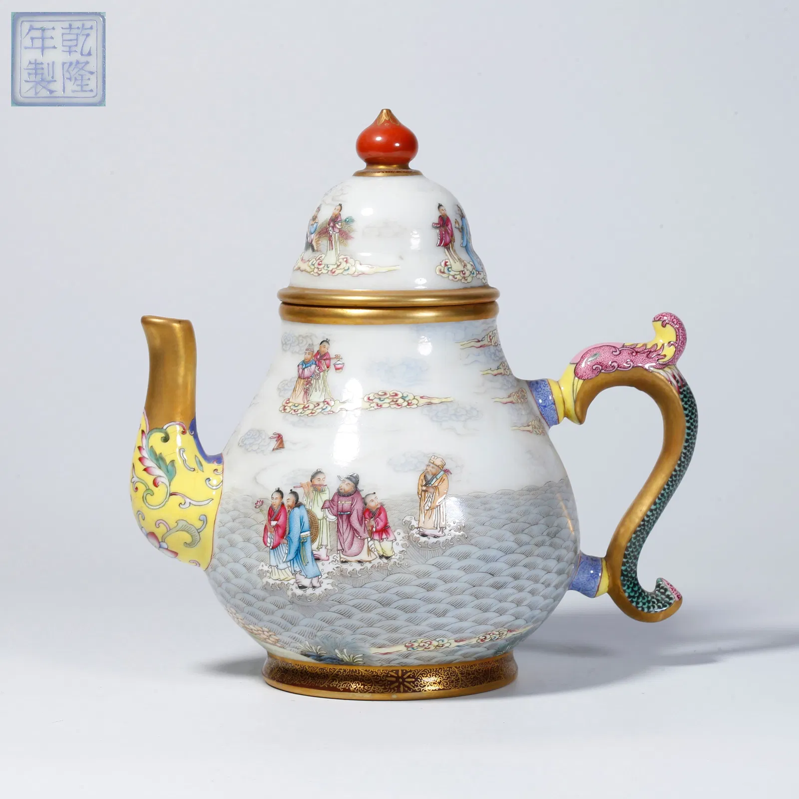 A FAMILLE-ROSE EWER WITH FIGURE STORY DESIGN