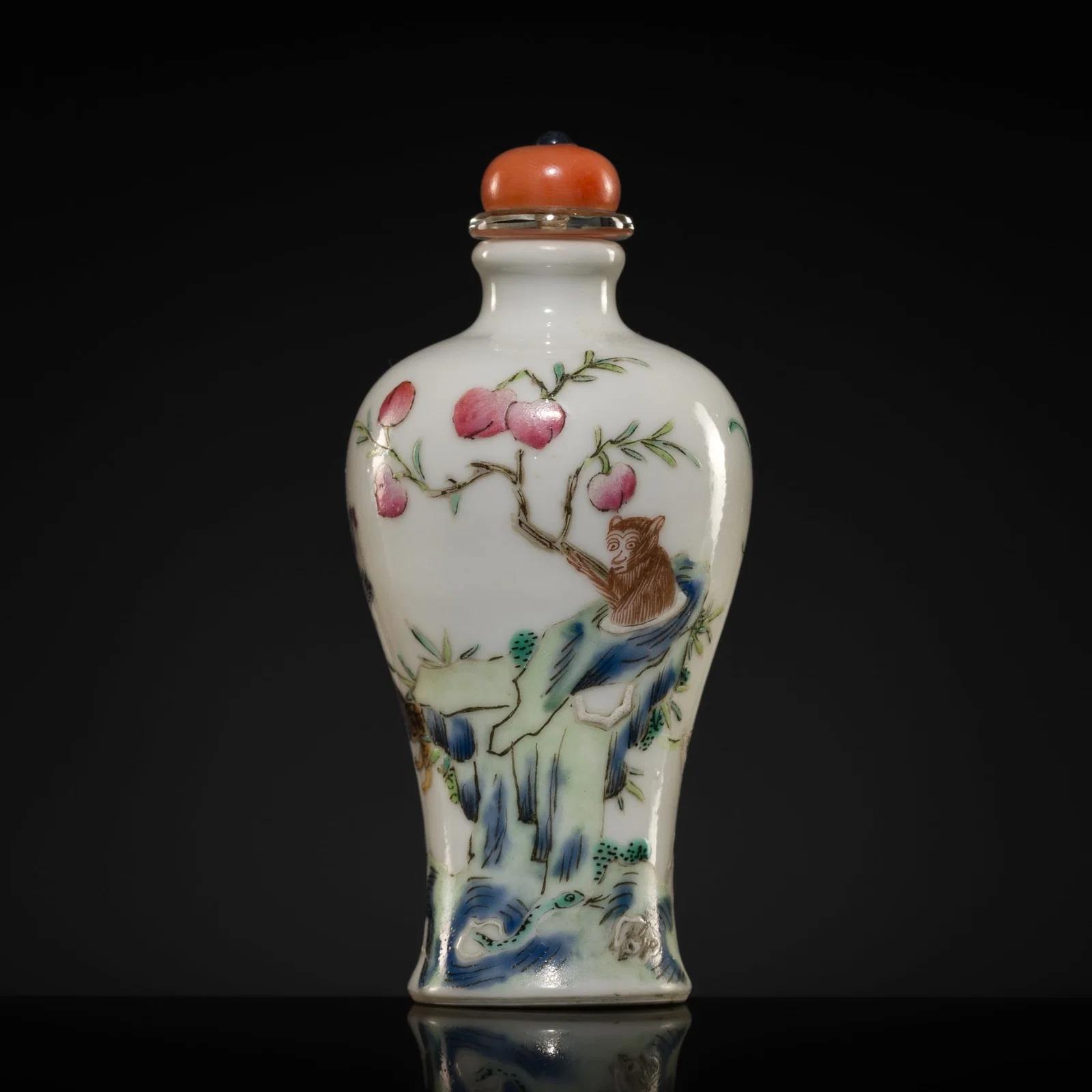 A FAMILLE ROSE 'TWELVE ANIMALS OF ZODIAC' SNUFF BOTTLE, 19TH CENTURY, EX-PALMER COLLECTION