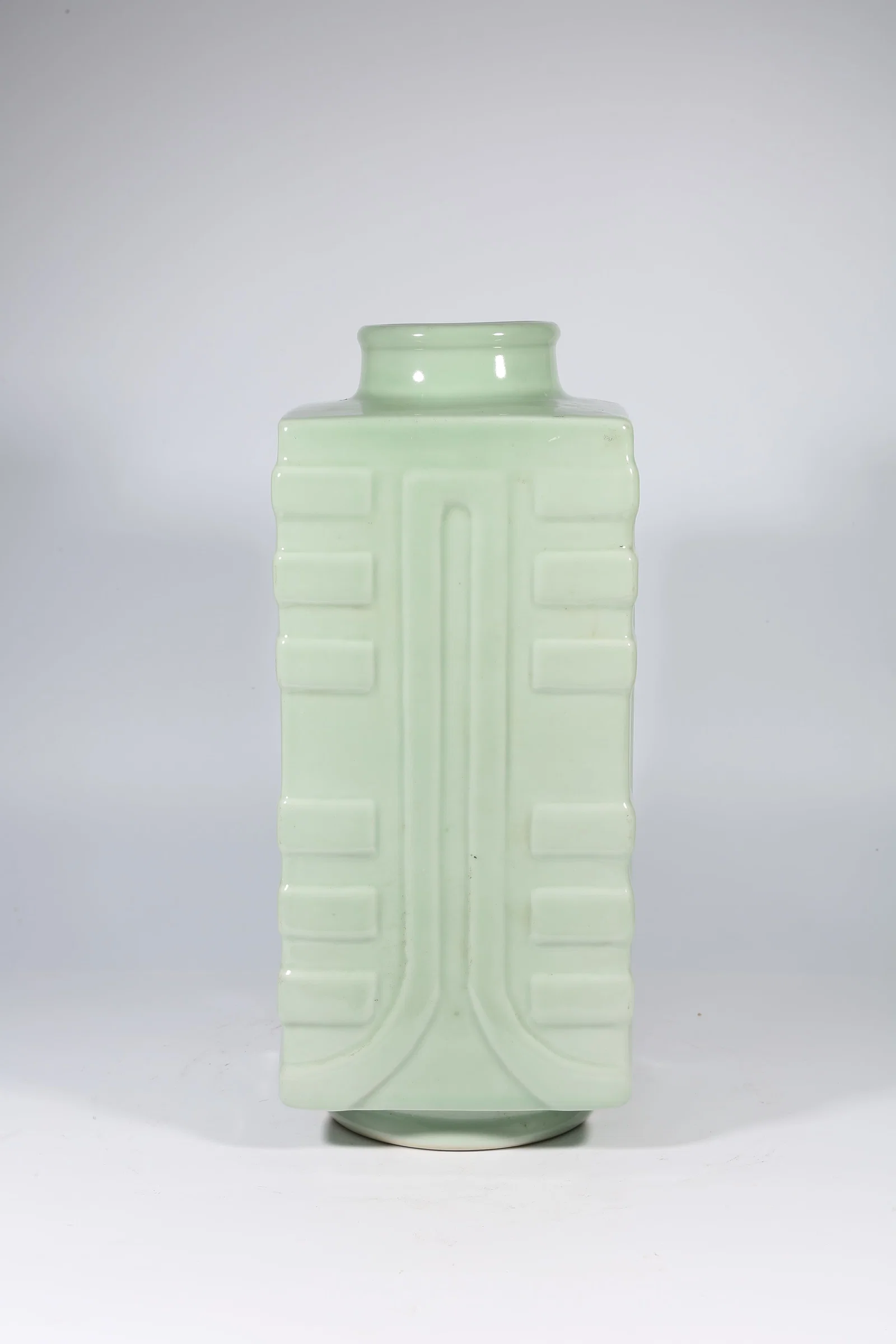 A FENCAI CONG-SHAPED VASE