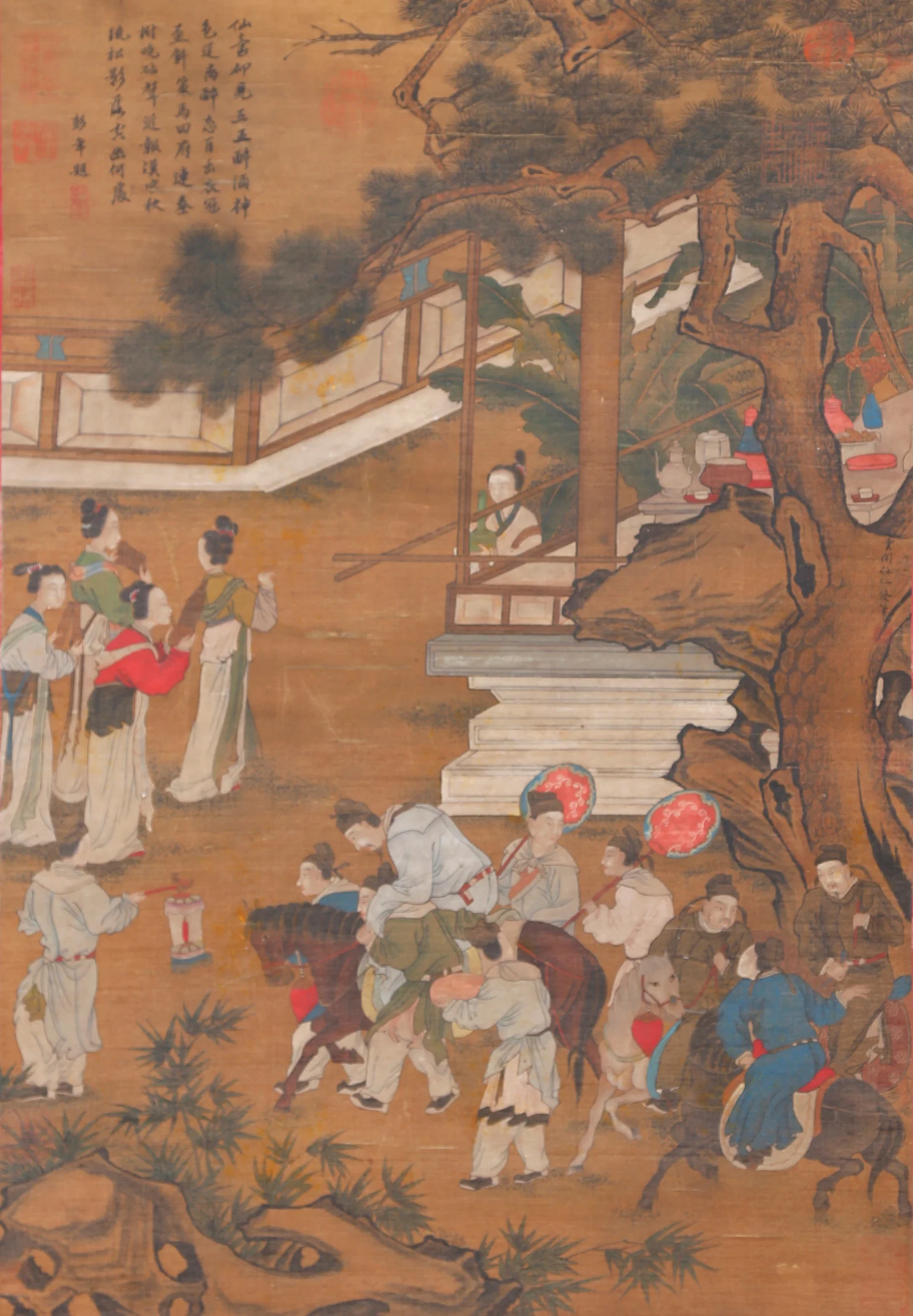 A FIGURE PAINTING ON SILK BY REN RENFA.任仁發