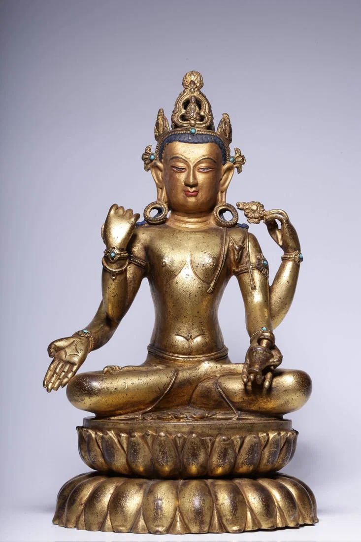 A Gilt Bronze Avalokiteshvara Statue