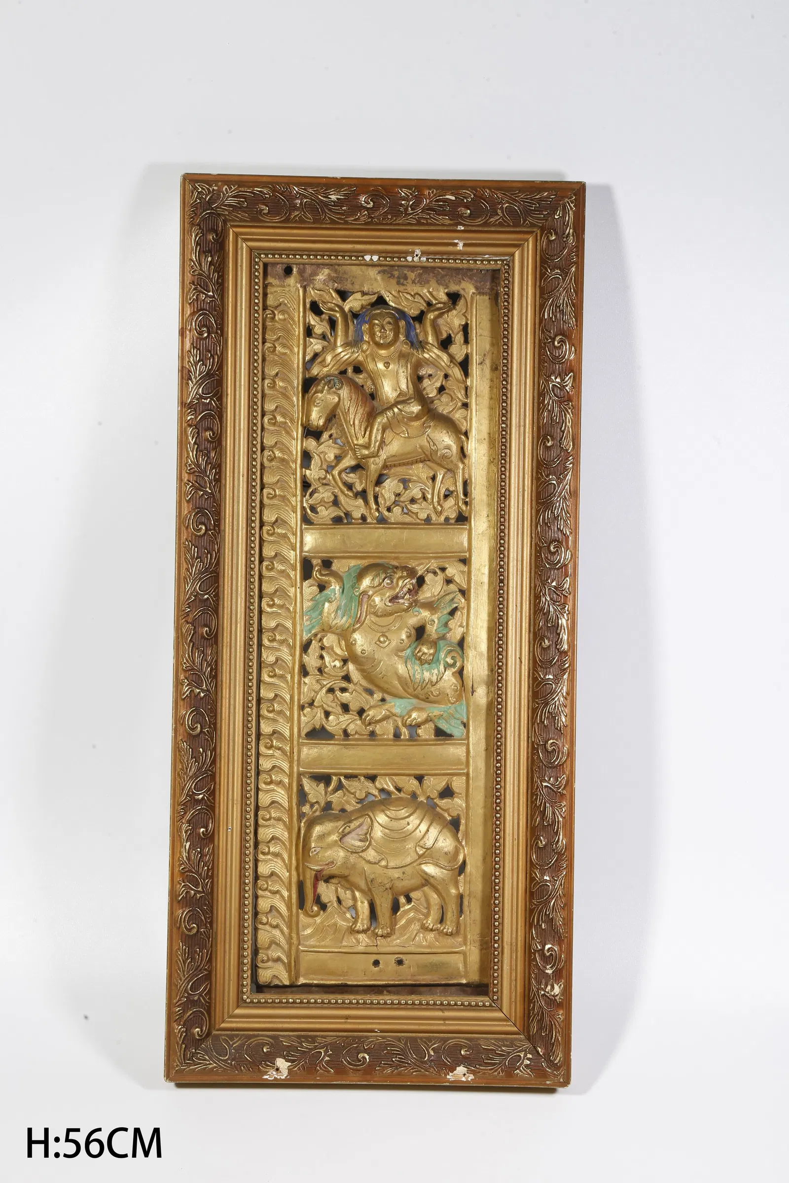 A GILT-BRONZE BUDDHA PLAQUE