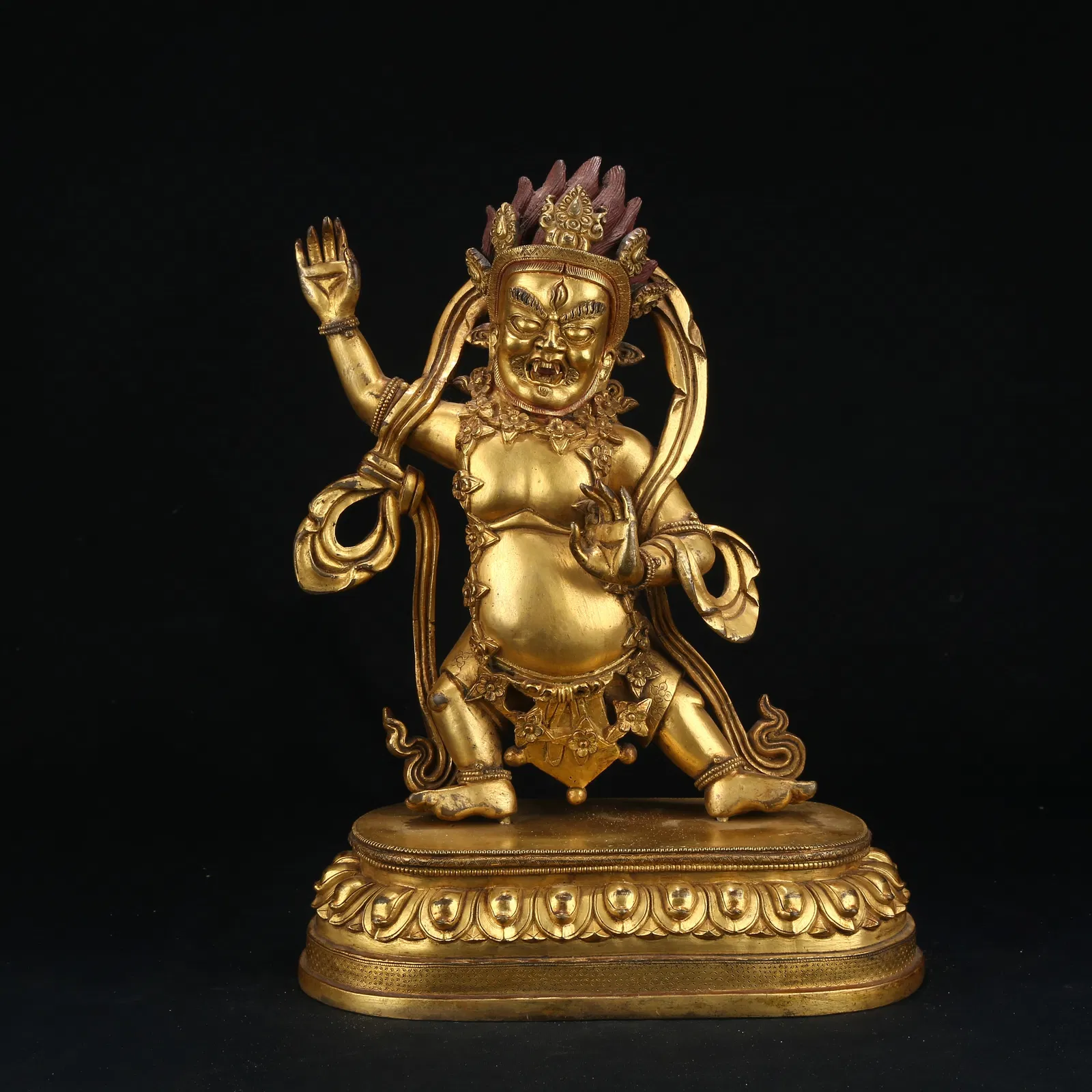 A GILT BRONZE FIGURE OF VAJRAPANI BODHISATTVA