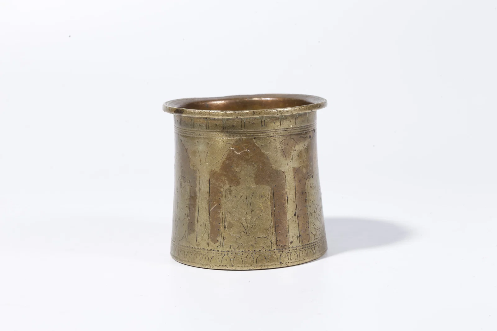 A GILT BRONZE JAR WITH FLORAL DECORATION
