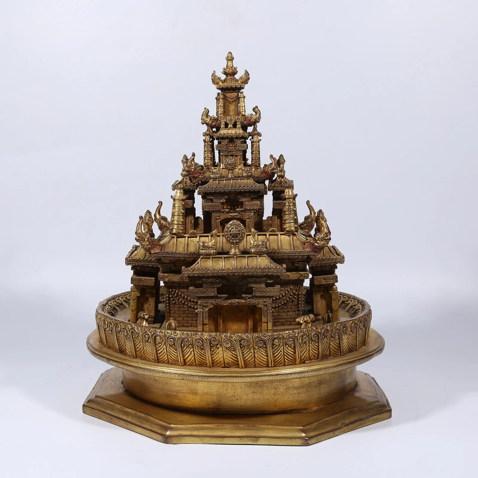 A GILT BRONZE MANDALA