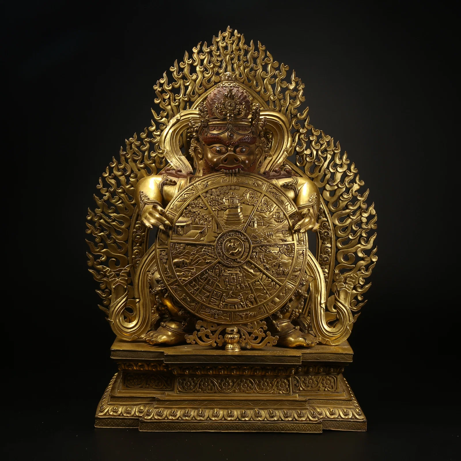 A GILT BRONZE STATUE OF SIX REALMS OF SAMSARA