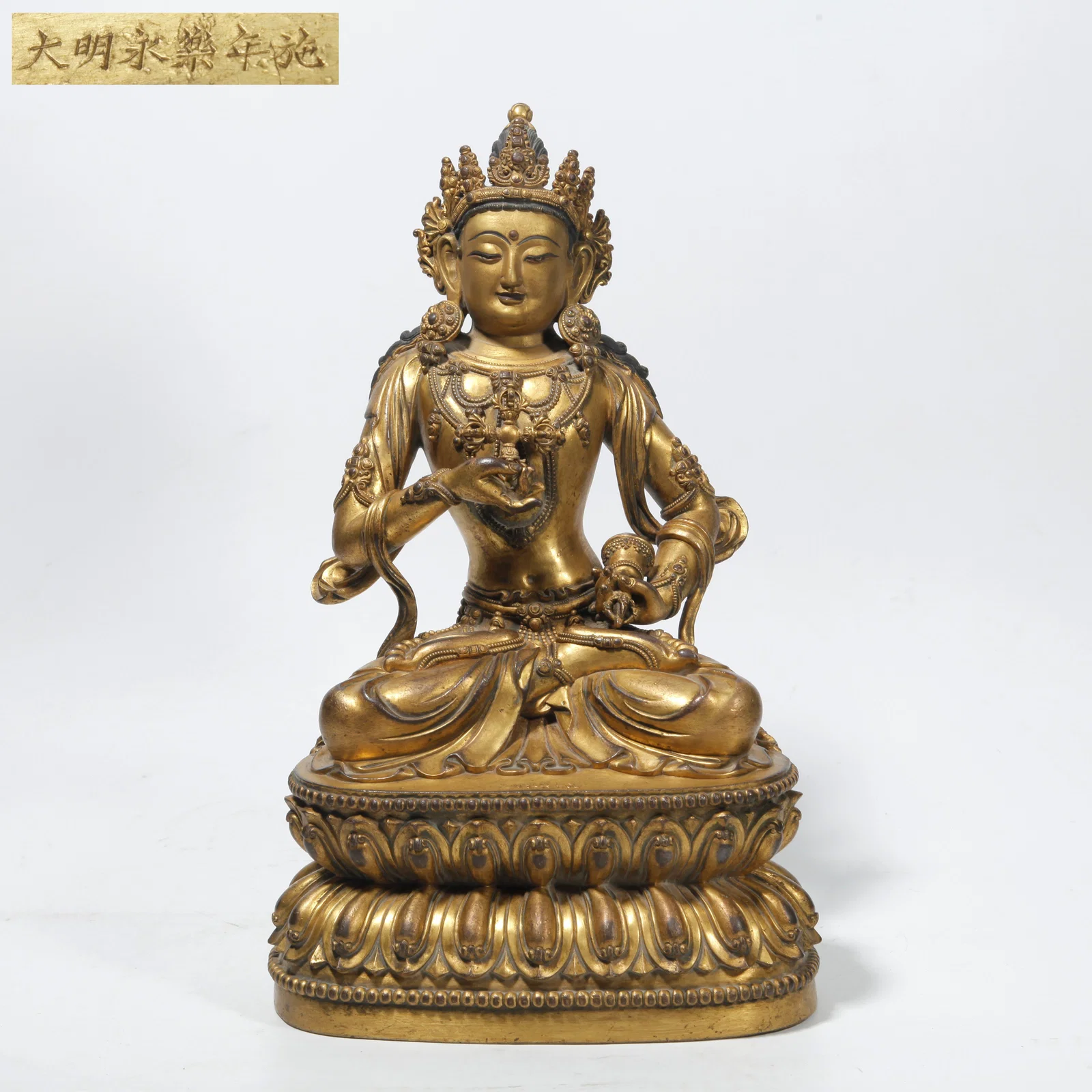 A GILT BRONZE VAJRA STATUE
