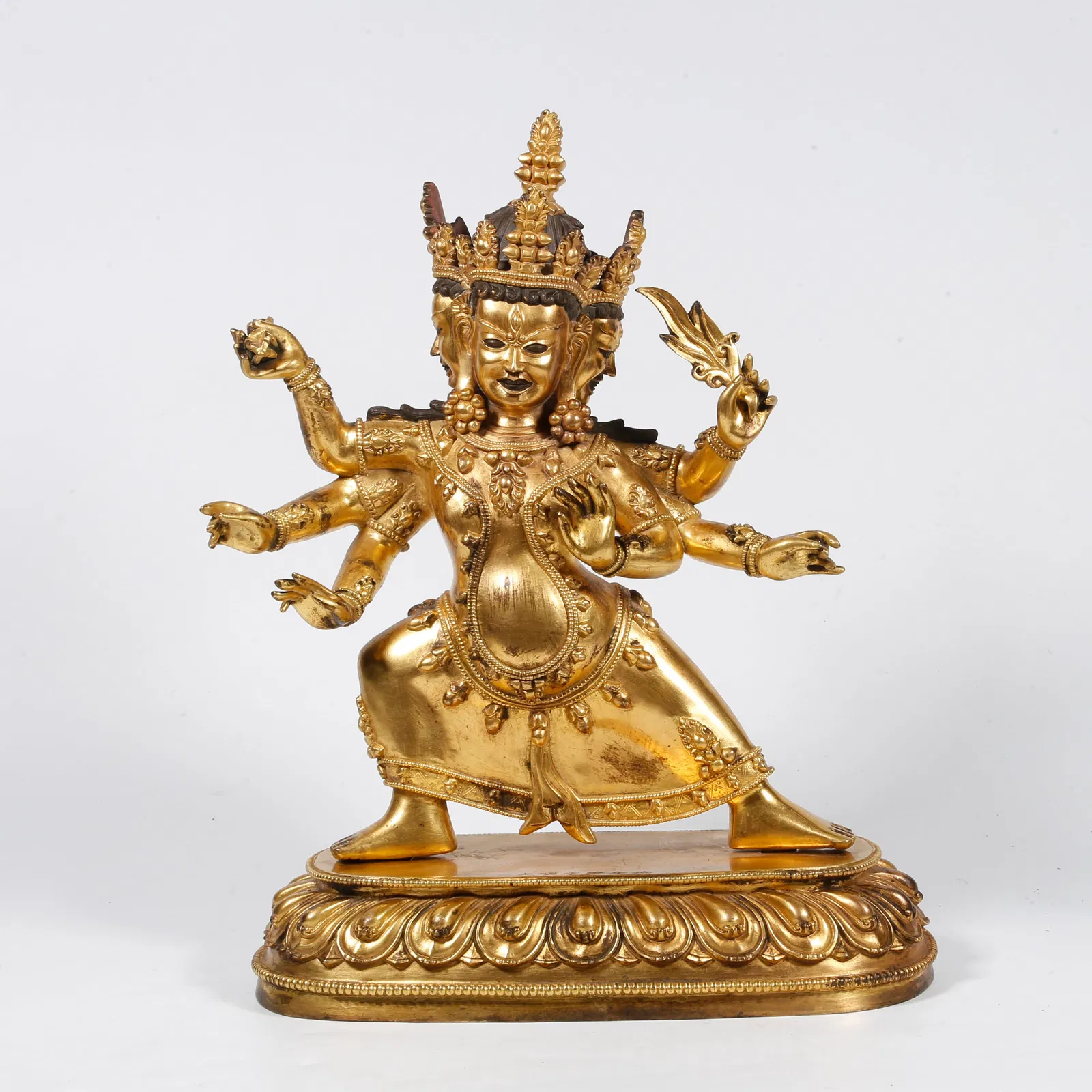 A GILT-BRONZE VAJRA STATUE