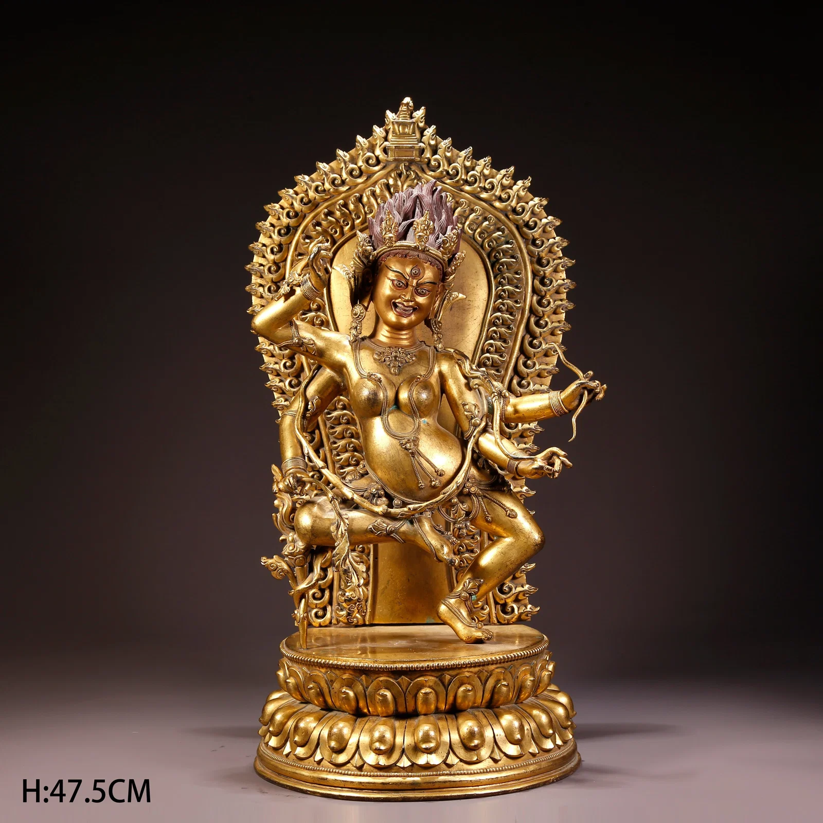 A GILT-BRONZE VAJRA-YAMANTAKA FIGURE