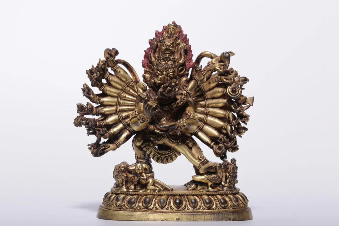 A Gilt Bronze Yamantaka Statue