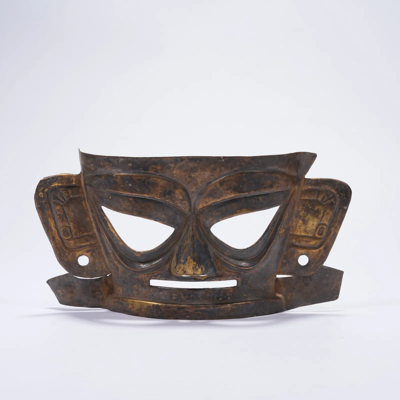 A GILT SILVER MASK