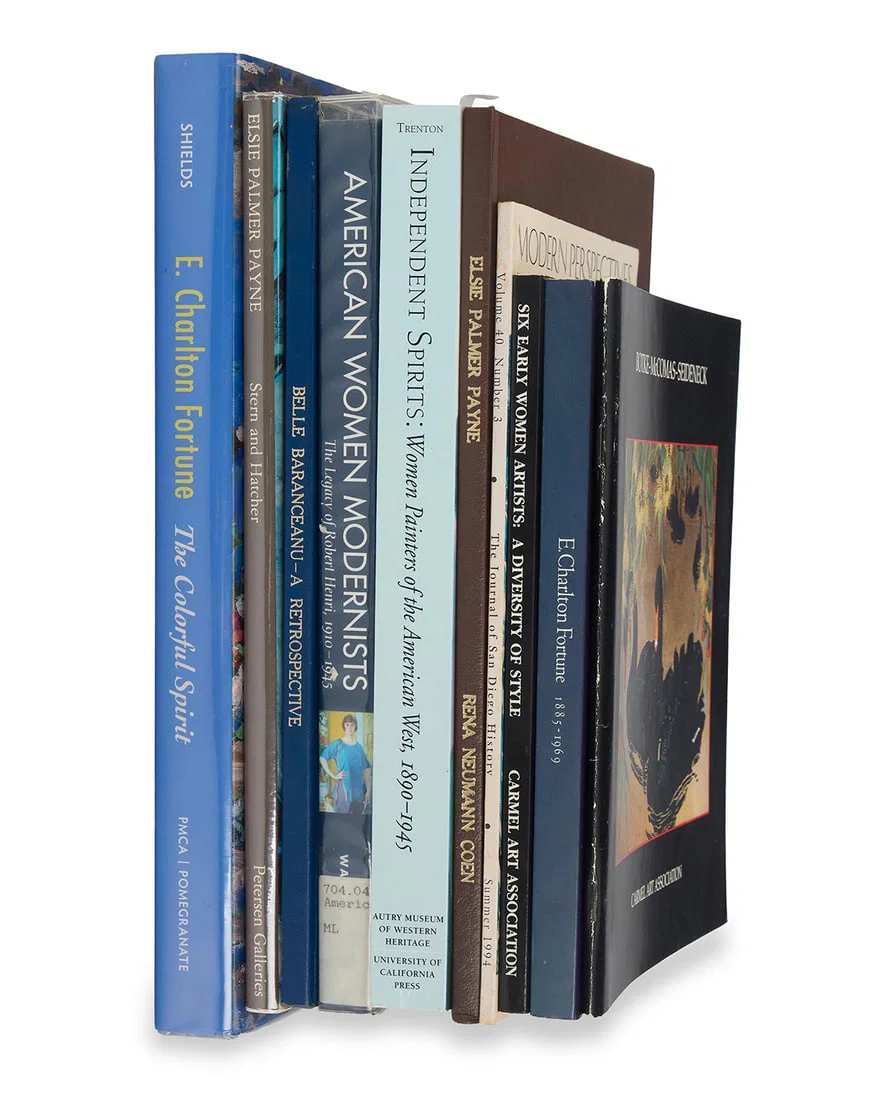 A group of art books on women artists