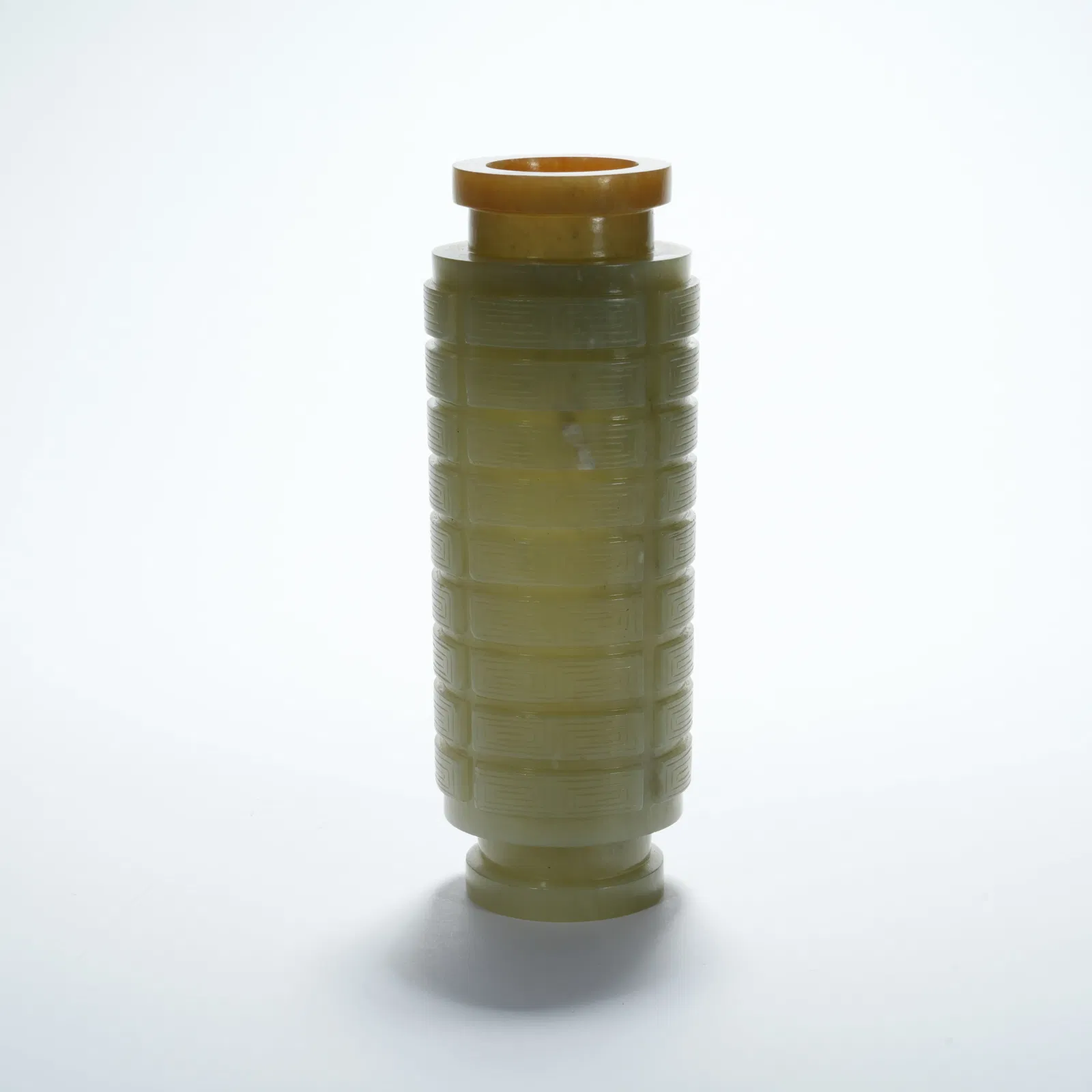 A HETIAN JADE CONG-STYLE VASE