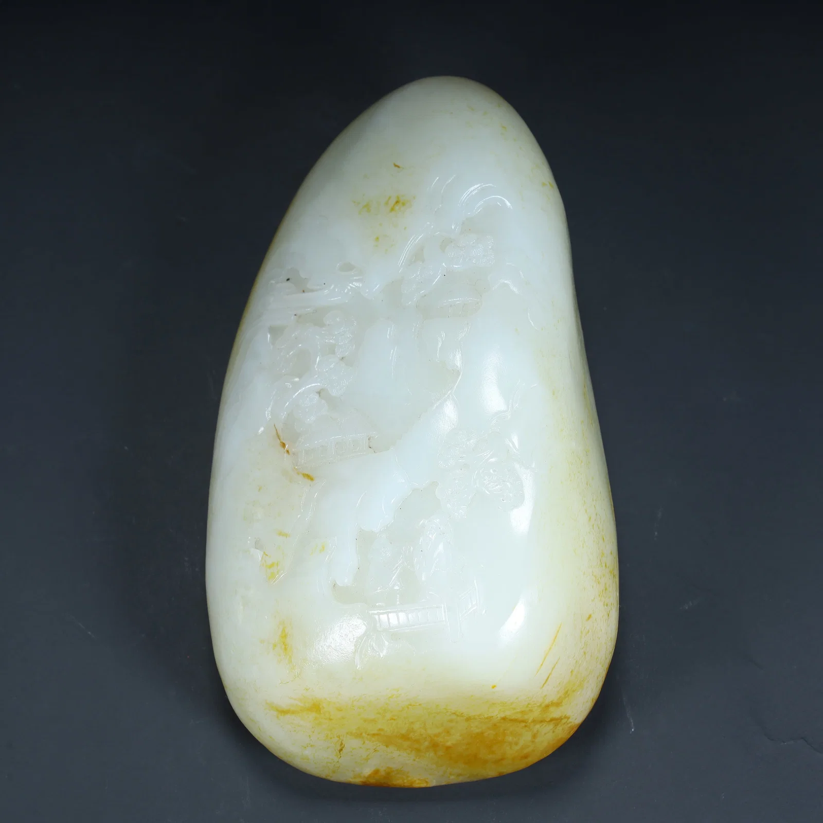 A Hetian jade seed material "landscape figure" ornament
