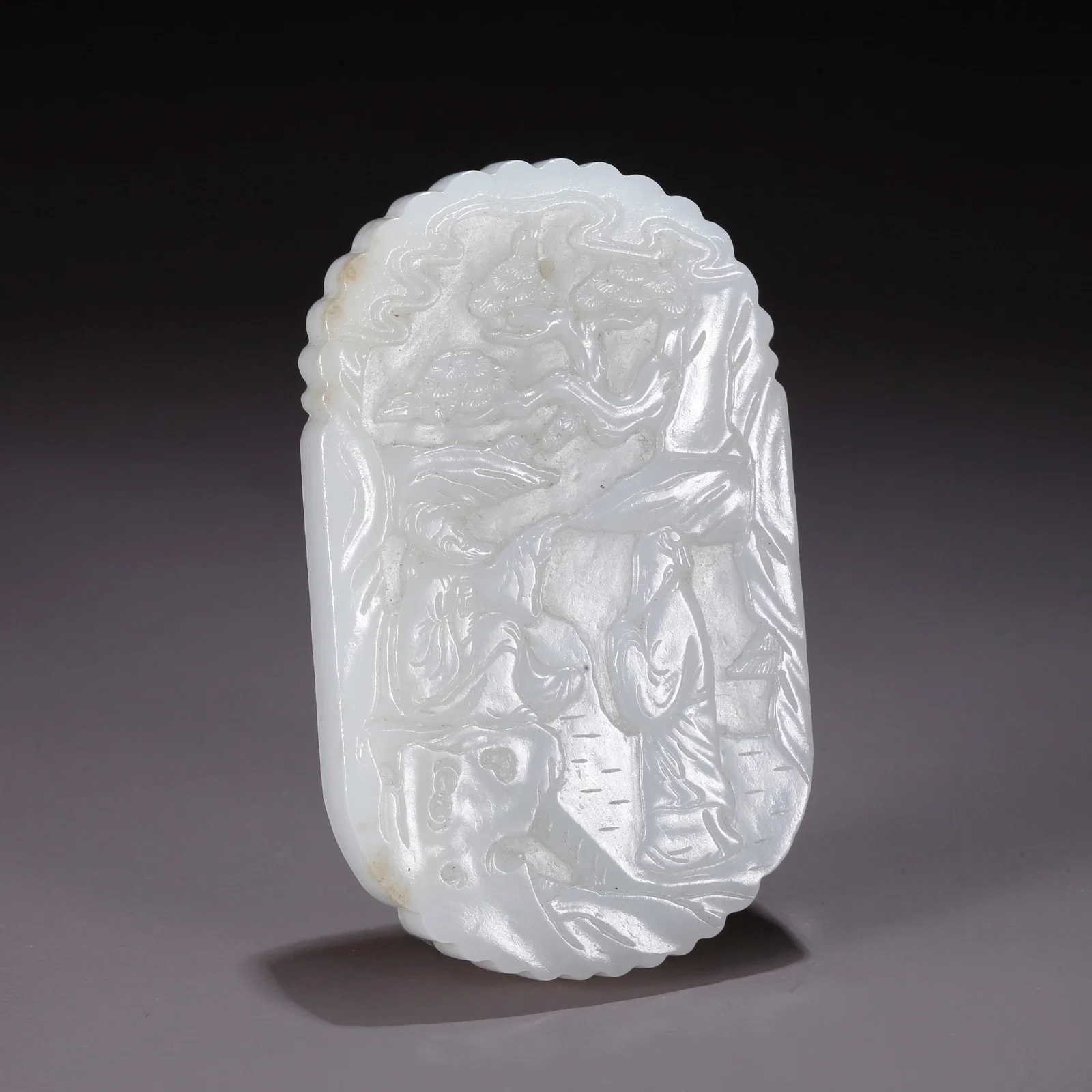 A HETIAN JADE STORY SCENE PLAQUE