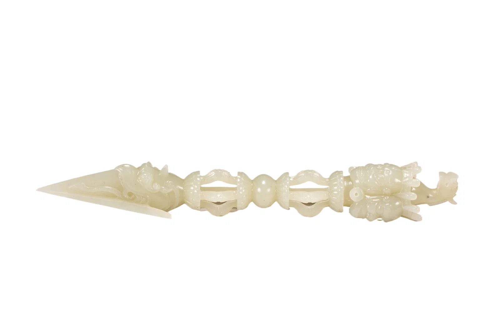 A Hetian jade vajra from the Qing Dynasty