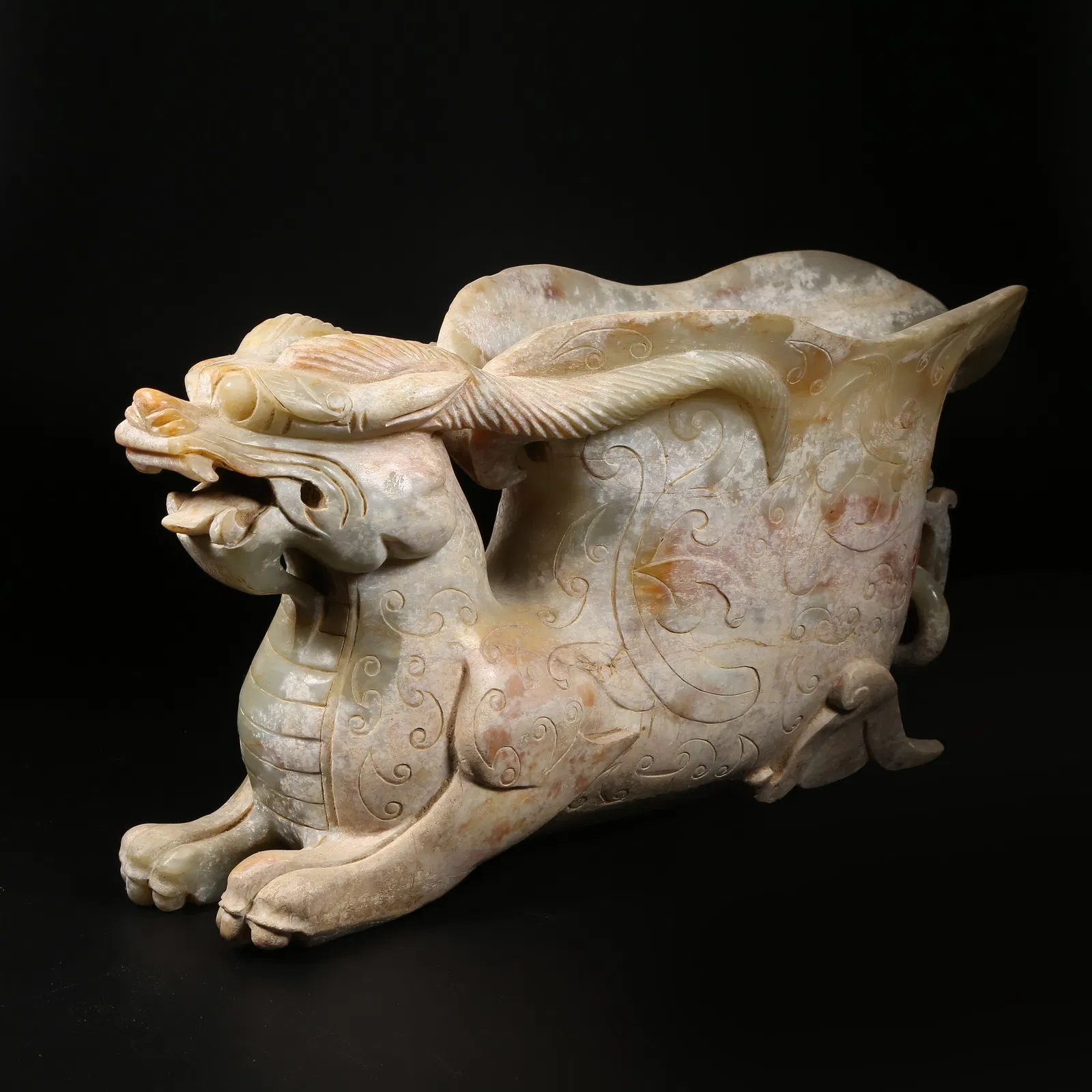 A HIGH-ANTIQUITY JADE SHENG ZUN (RITUAL VESSEL)