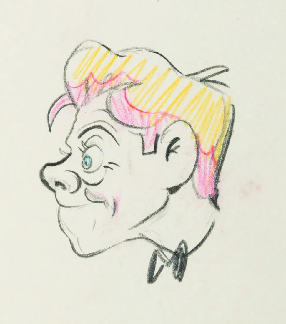 A "Hollywood Steps Out" Mickey Rooney Model Drawing.