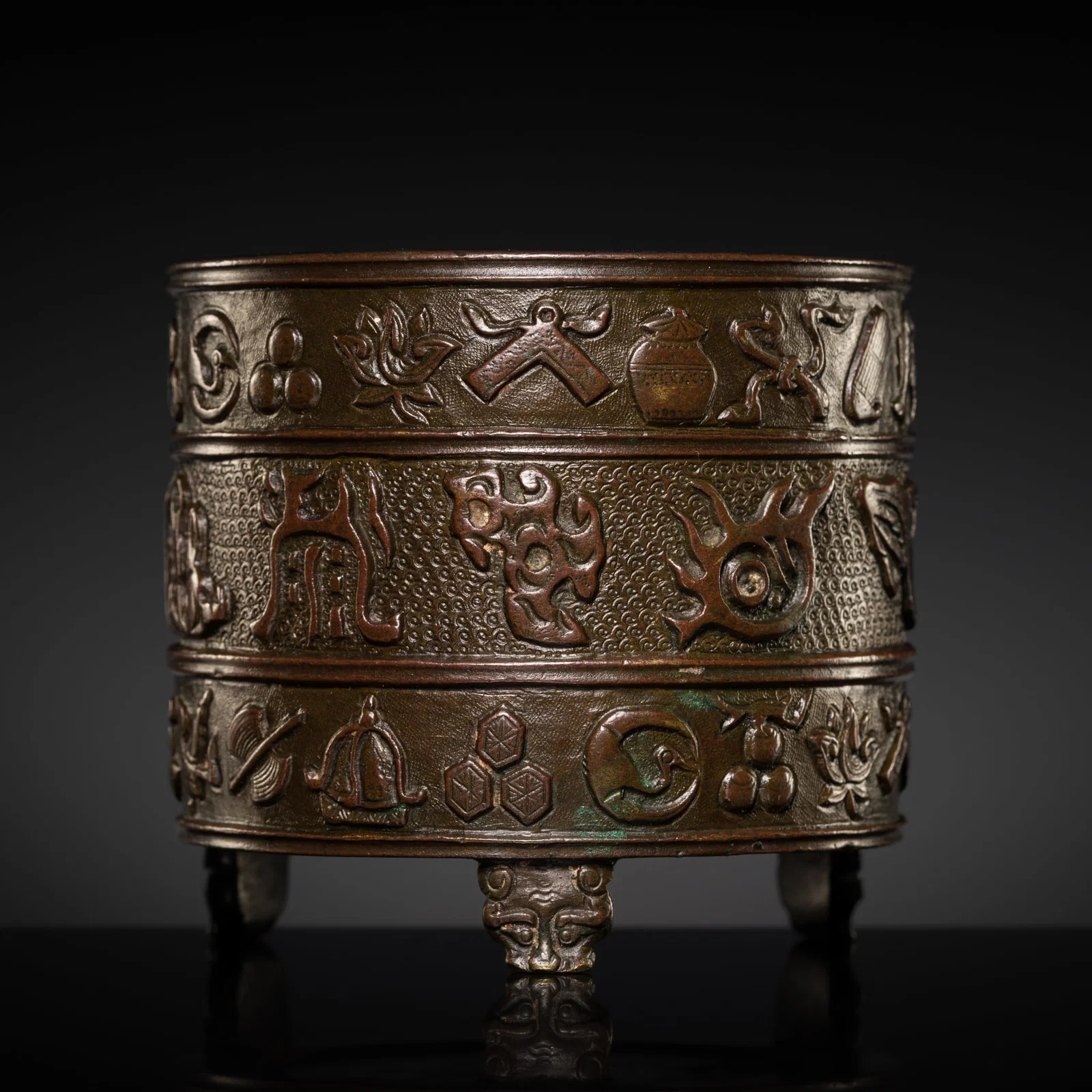 A HU WENMING BRONZE TRIPOD CENSER, 17TH CENTURY