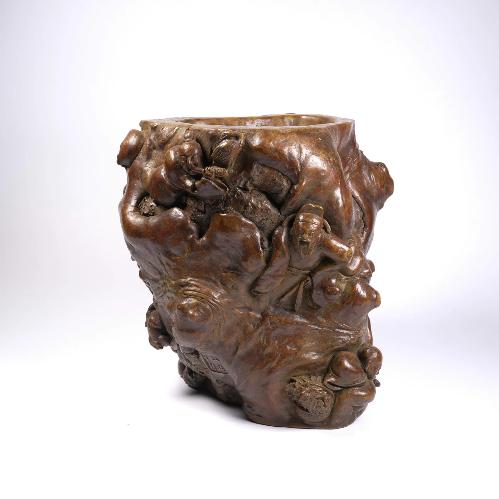 A HUANGHUALI BURL BRUSH POT