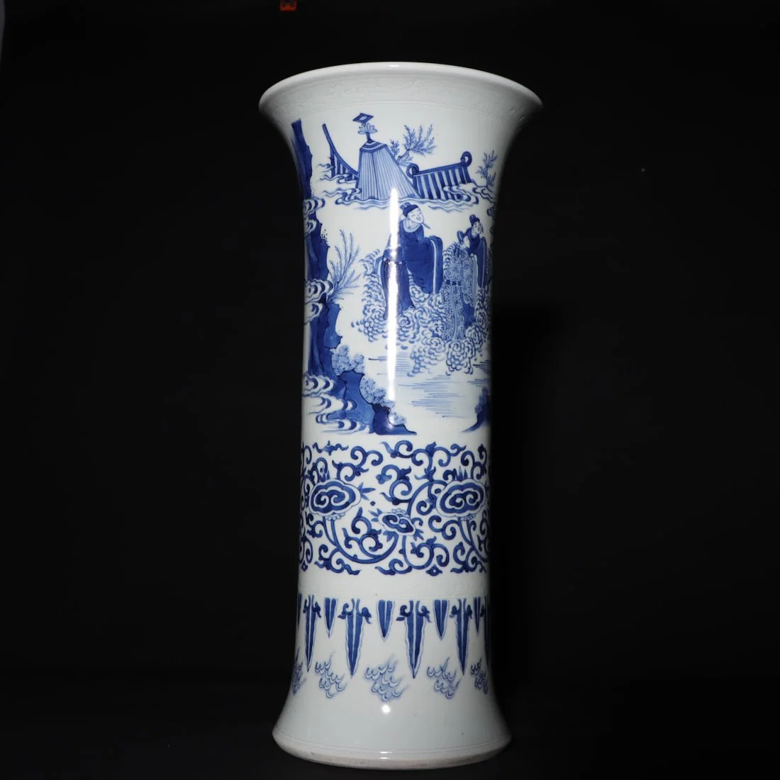 A Huge Blue and White Character and Story Pattern Vase