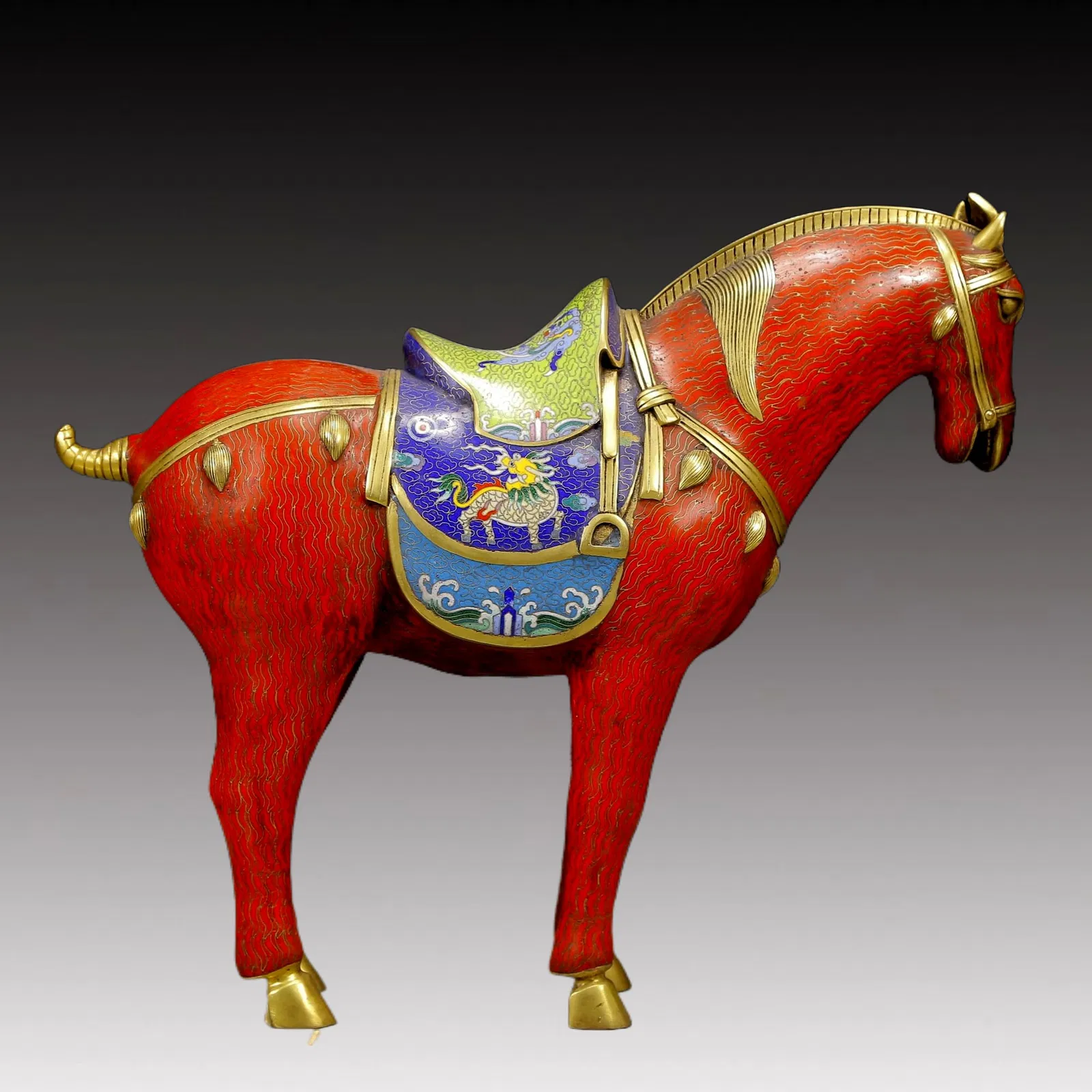 A Huge Cloisonne Horse Ornament