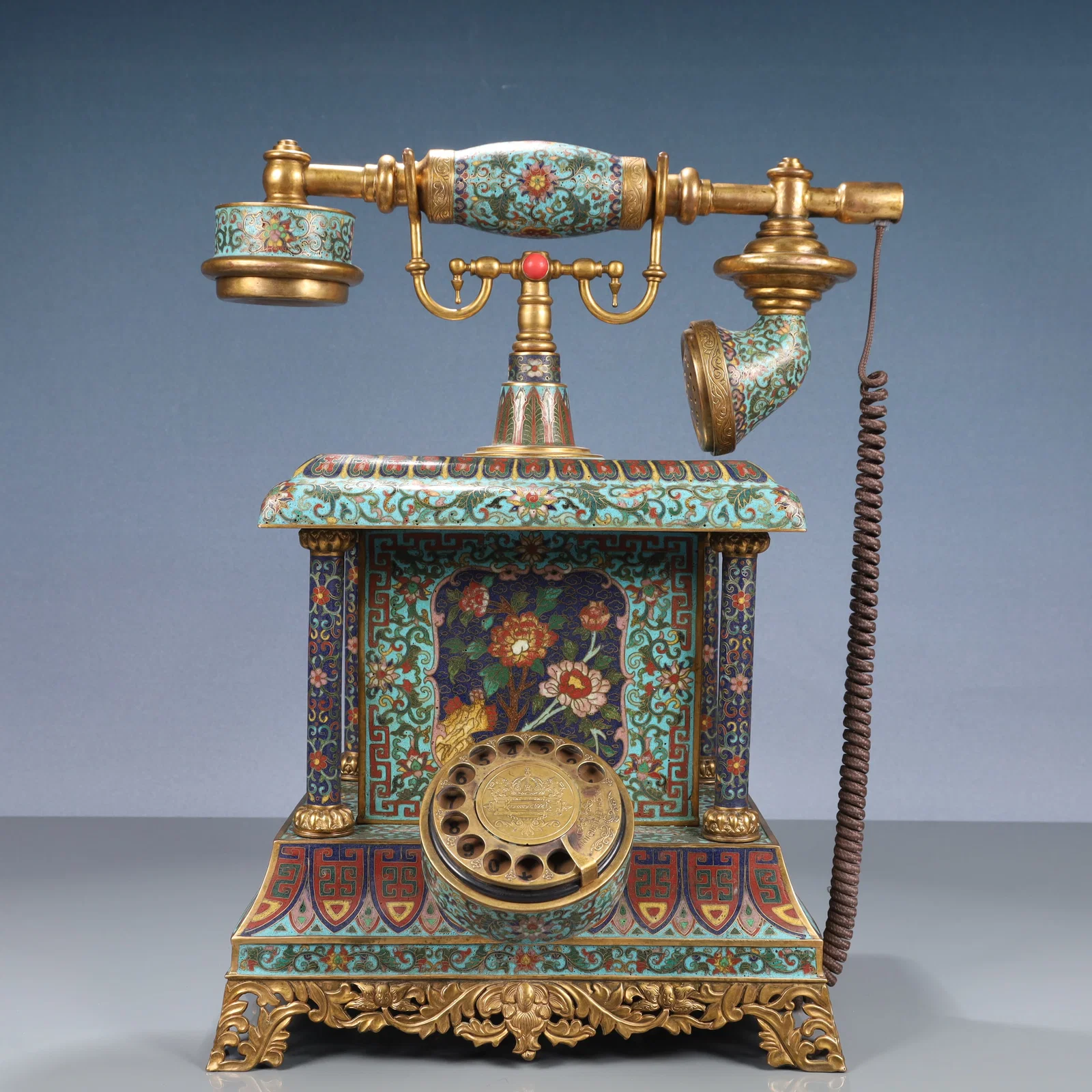 A Huge Cloisonne Lotus Pattern Telephone