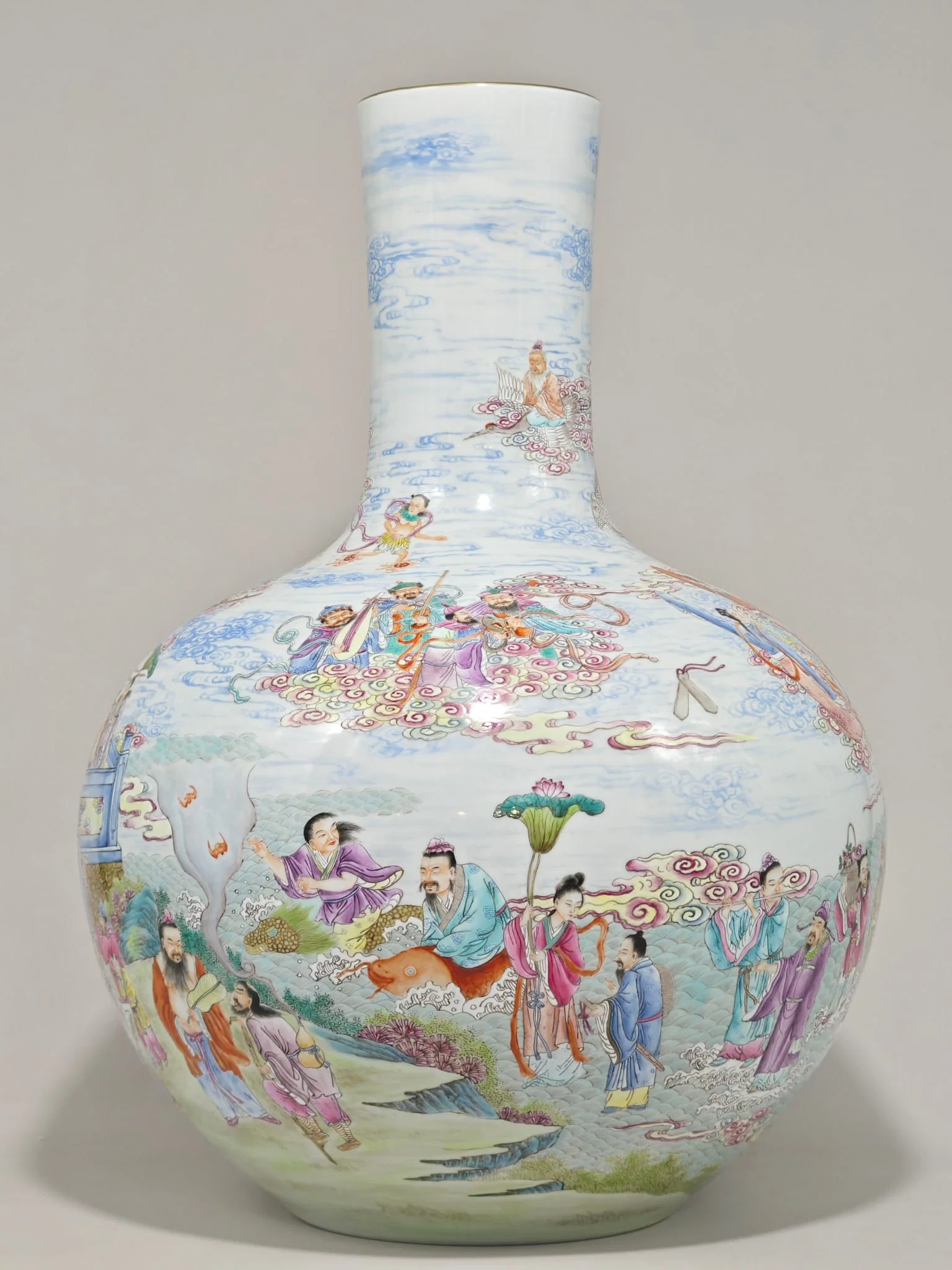 A Huge Famille-Rose Character and Story Pattern Vase