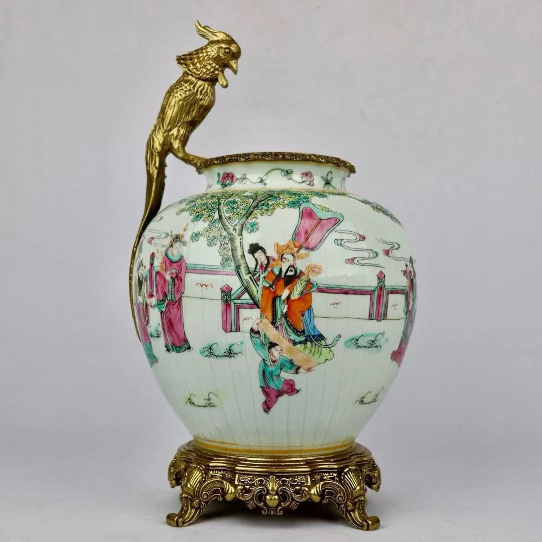 A Huge Famille-Rose Inlaid Bronze Character and Story Pattern Jar