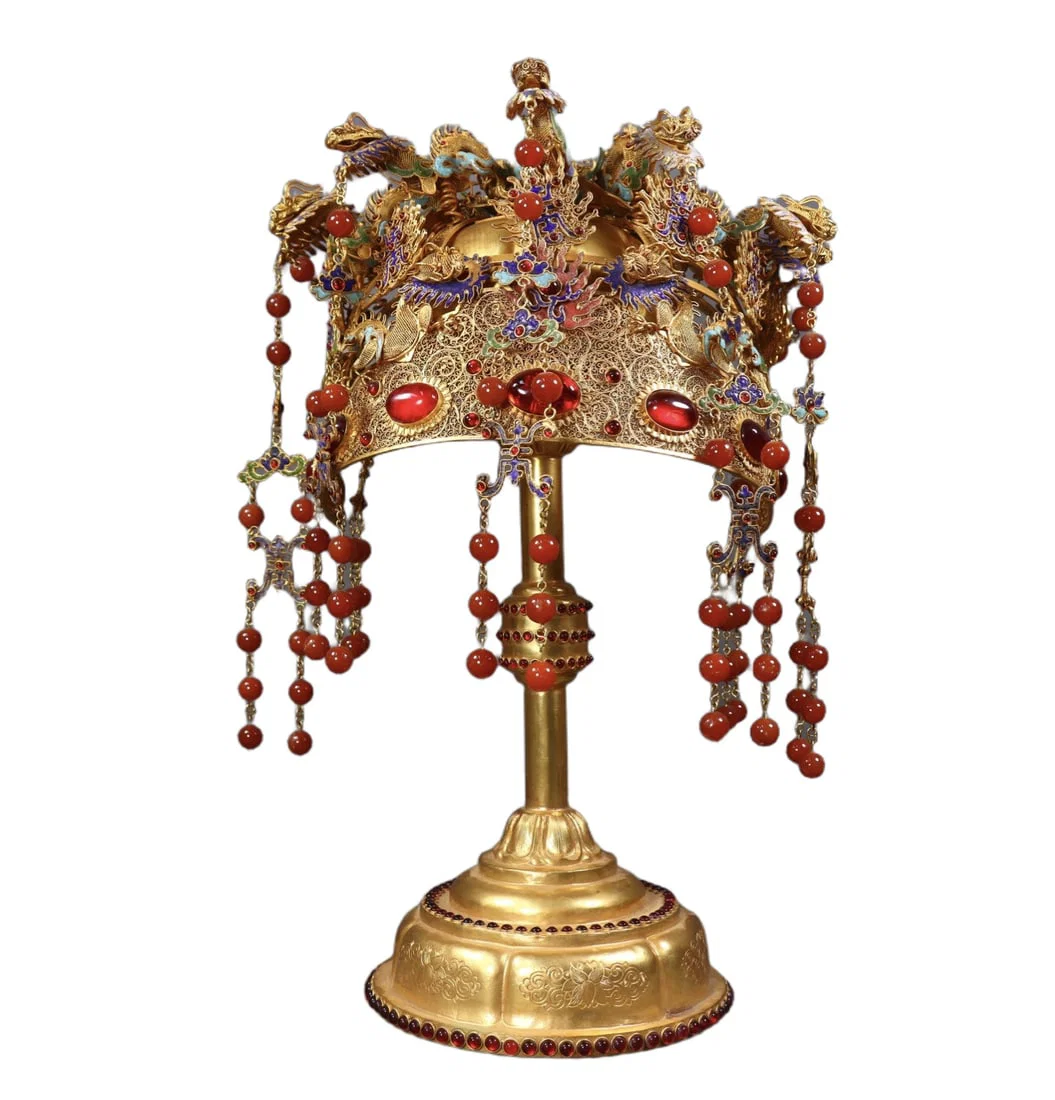 A Huge Filigree and Gilding Dragon Coronet,Inlaid Gems