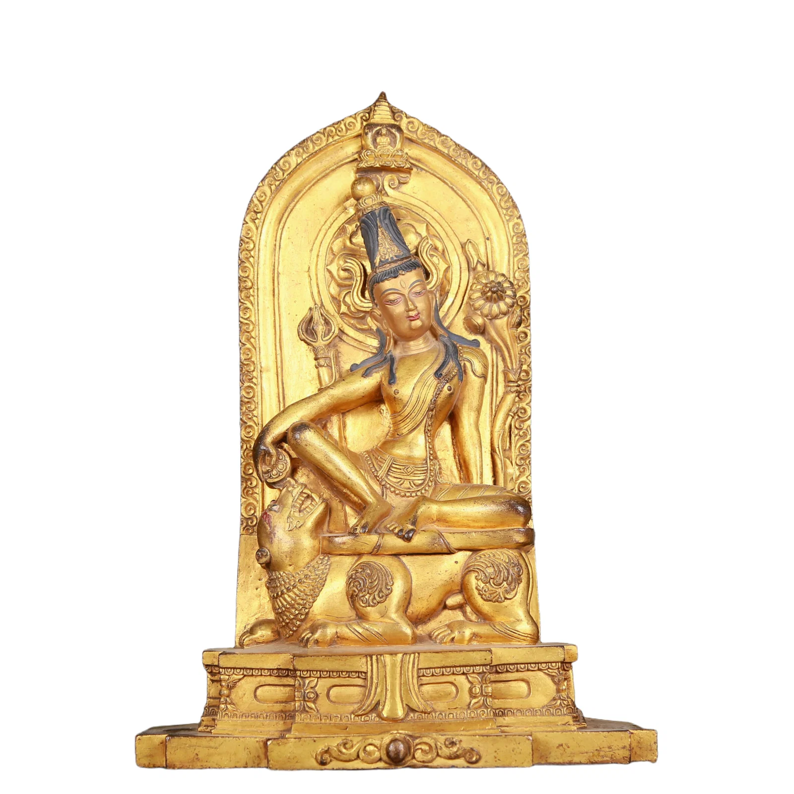 A huge gilt bronze statue of Manjusri Bodhisattva
