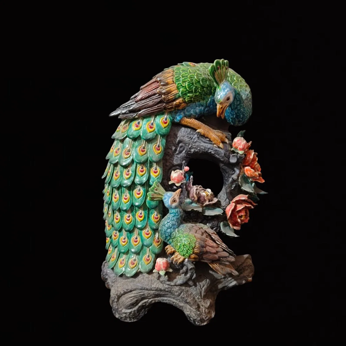 A Huge Shiwan yao Peacock Ornament