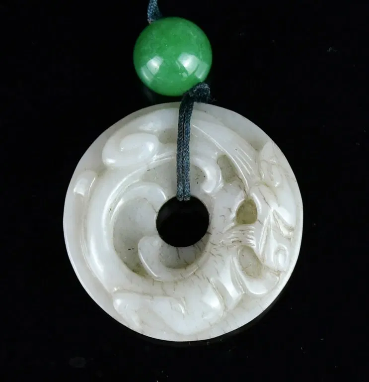 A Jade Carved Chilong Bi Disc Qing