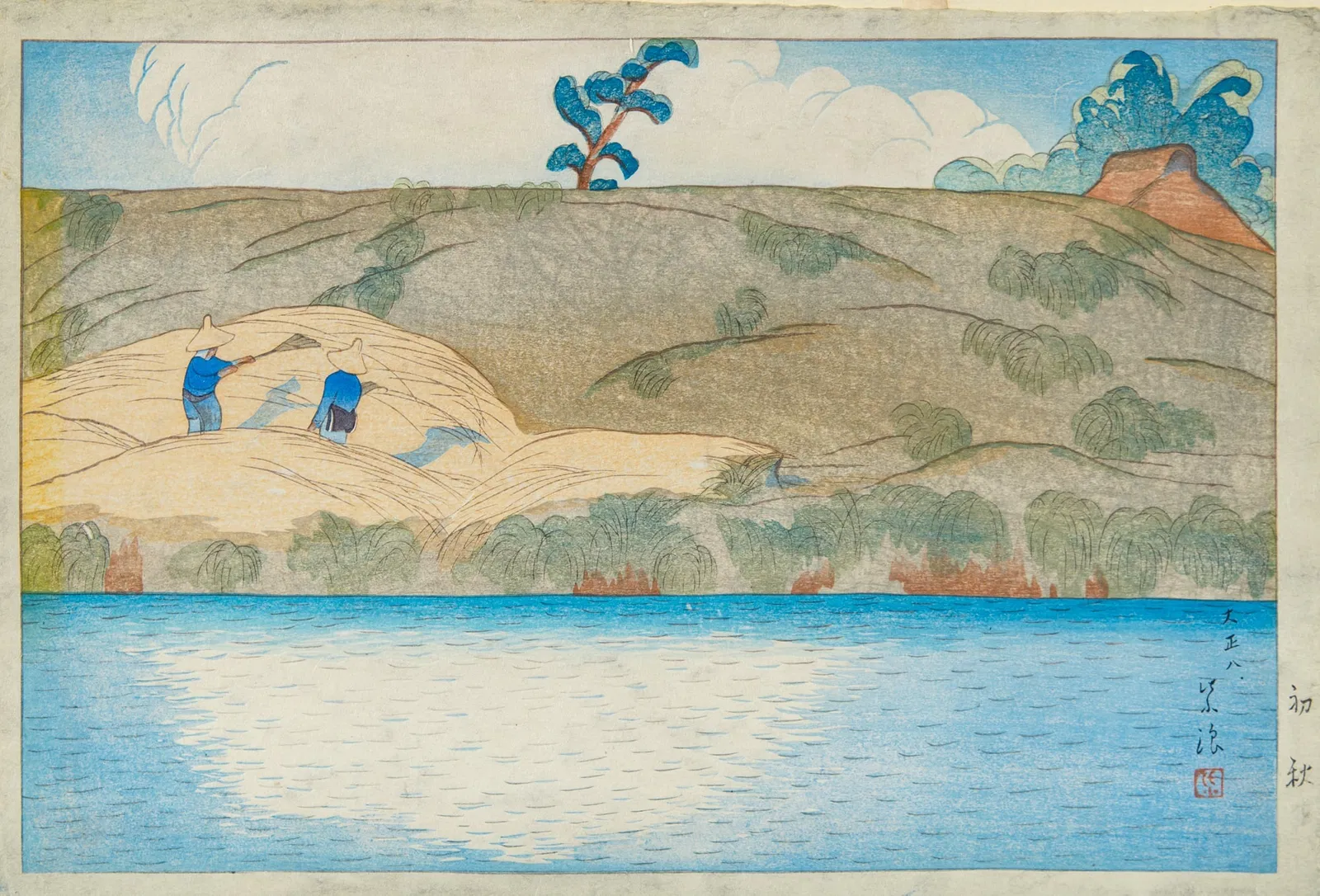 A Japanese Woodblock Print by Gihachiro Okuyama (1907-1981) Showa Period