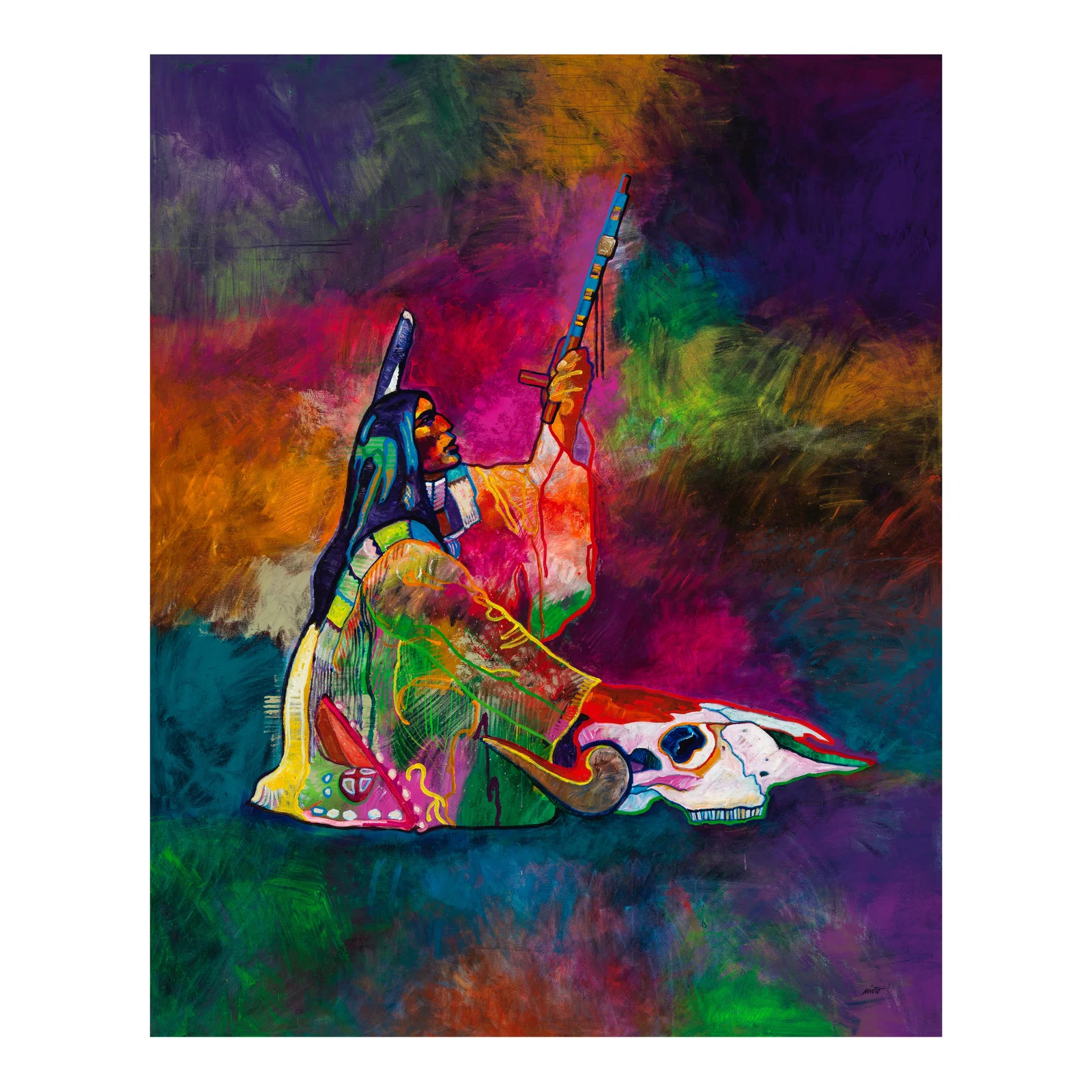 A John Nieto painting, 'Buffalo Skull Medicine,' 1997