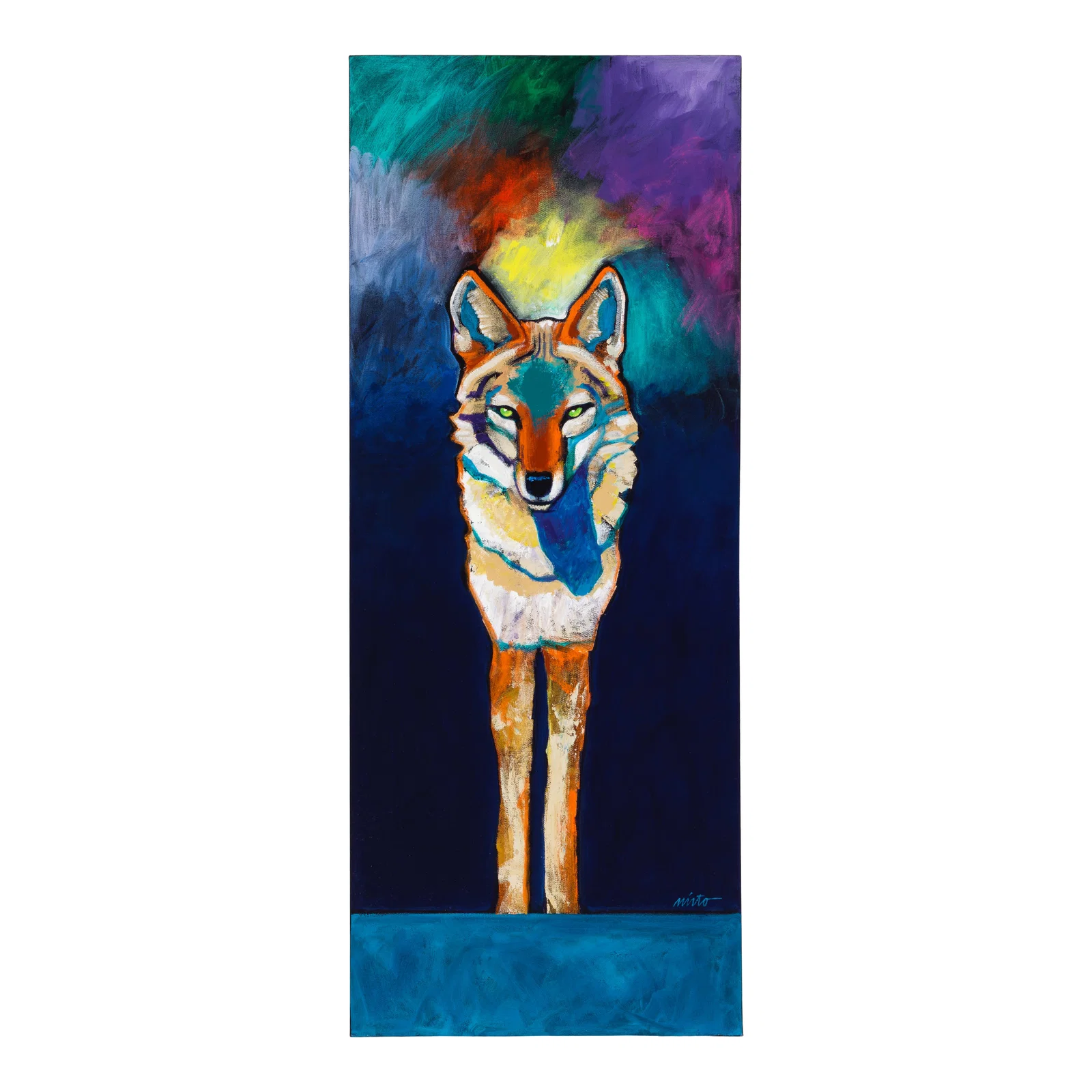 A John Nieto painting, 'Coyote in the Aurora Borealis', 2012