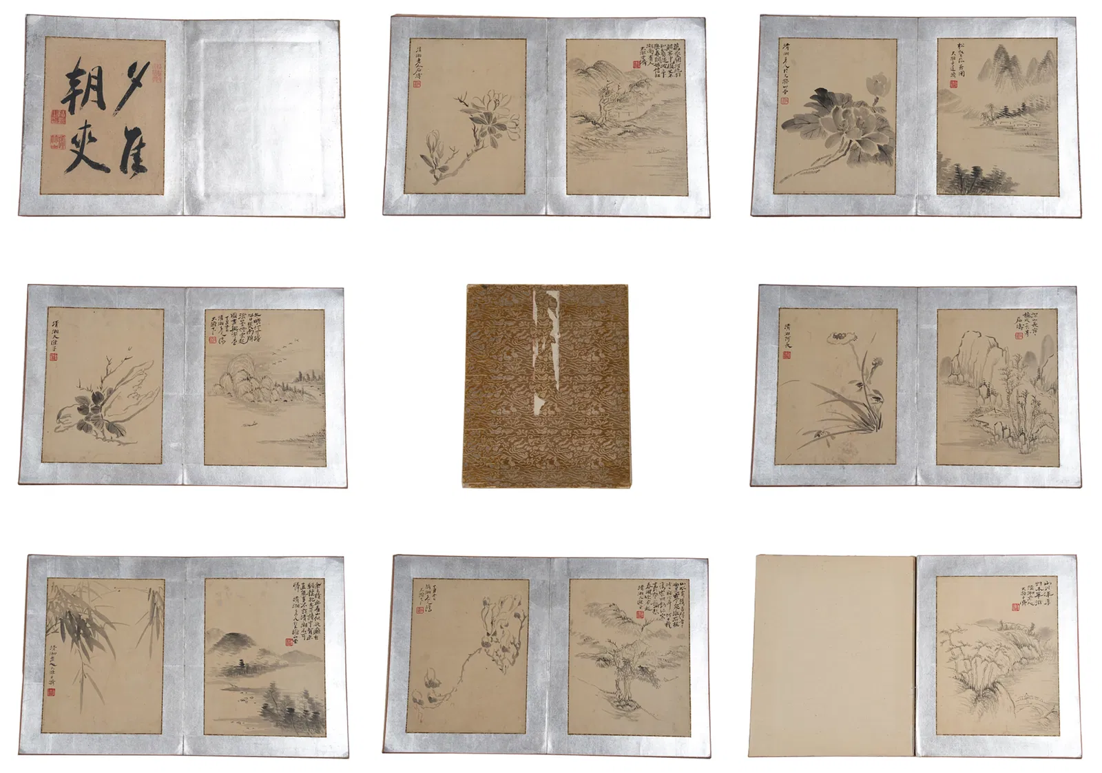 A LANDSCAPE AND FLOWER PAINTING ALBUM ON PAPER BY SHITAO (7 LEAVES).石濤