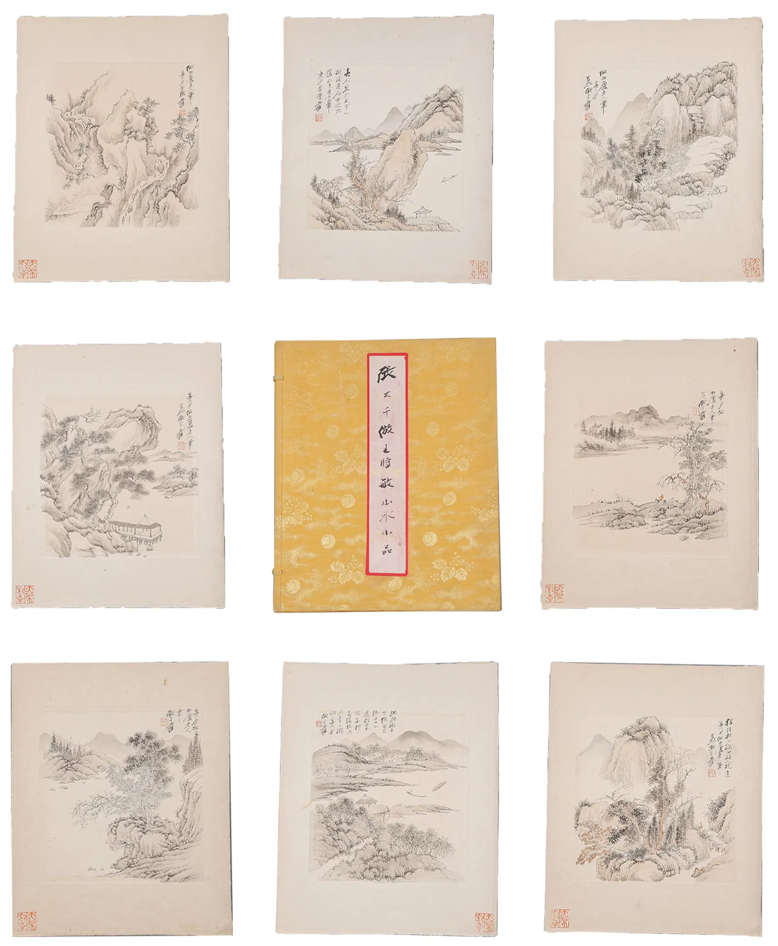 A LANDSCAPE PAINTING ALBUM ON PAPER BY ZHANG DAQIAN (25 LEAVES).張大千