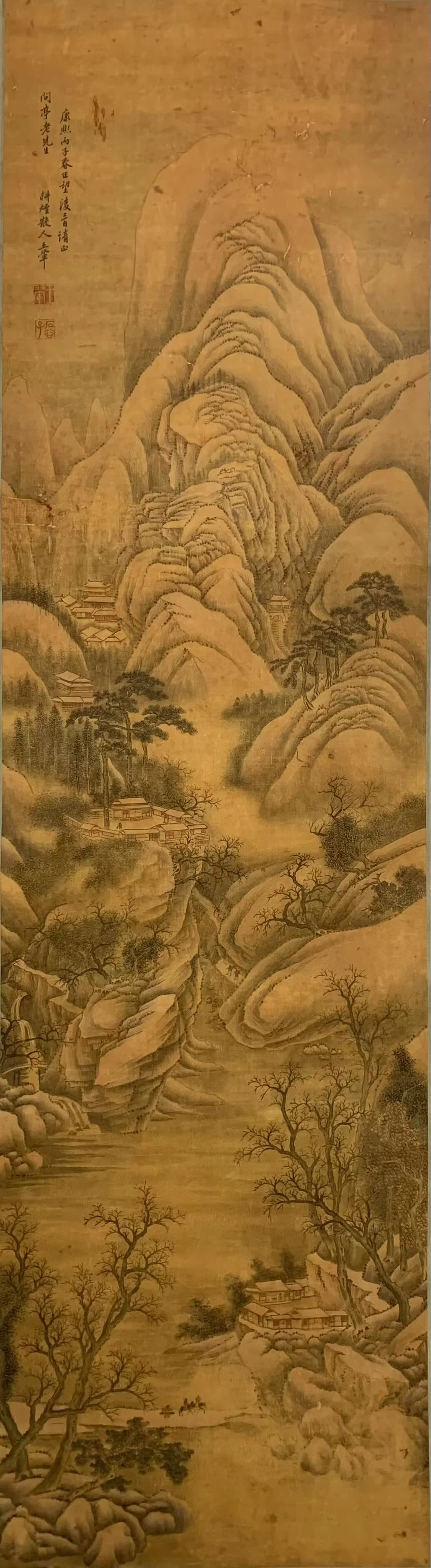 A LANDSCAPE PAINTING ON PAPER BY WANG HUI.王翚