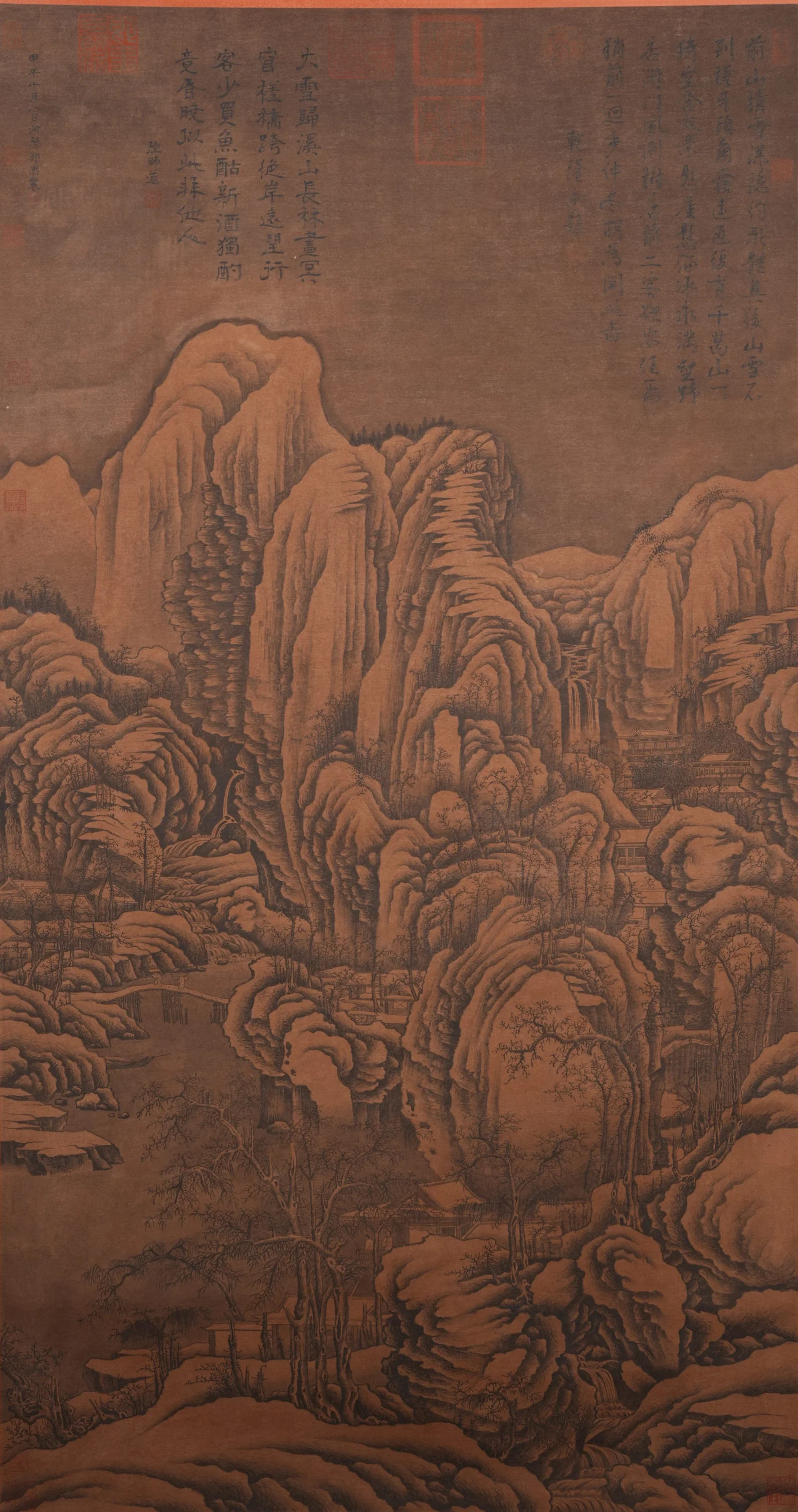 A LANDSCAPE PAINTING ON SILK BY GUO XI.郭熙