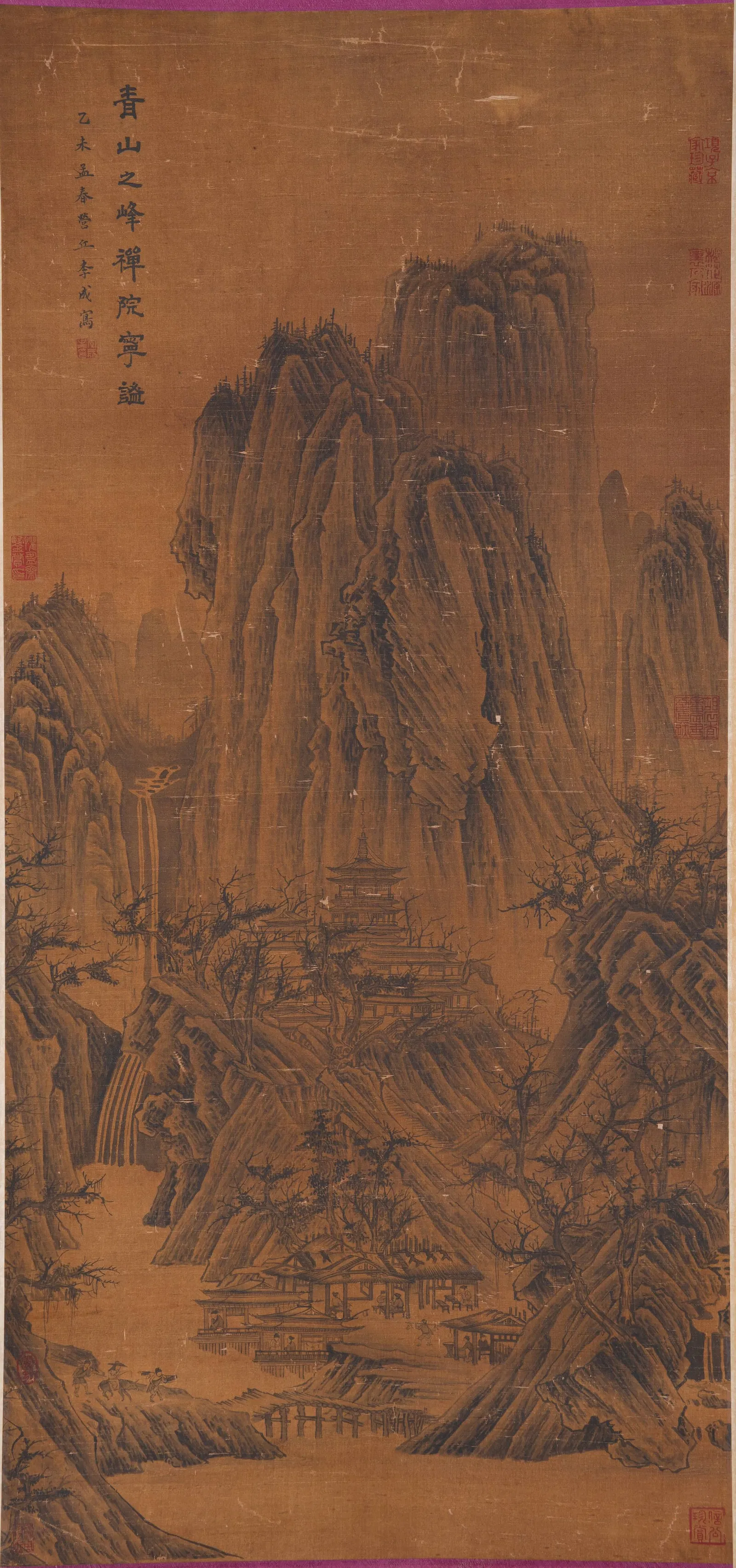 A LANDSCAPE PAINTING ON SILK BY LI CHENG.李成