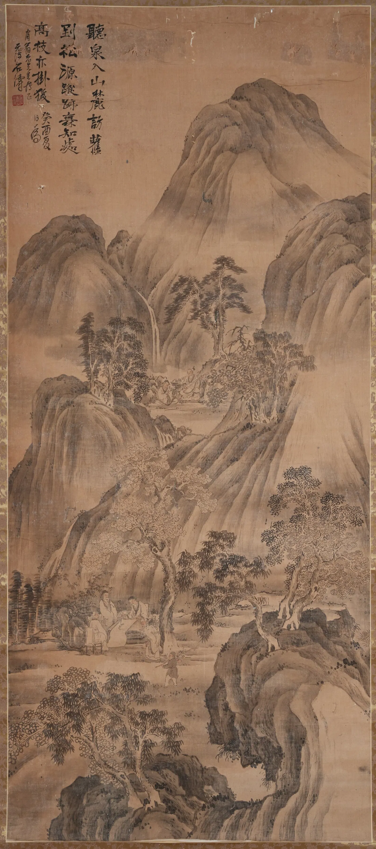 A LANDSCAPE PAINTING ON SILK BY SHITAO.石濤