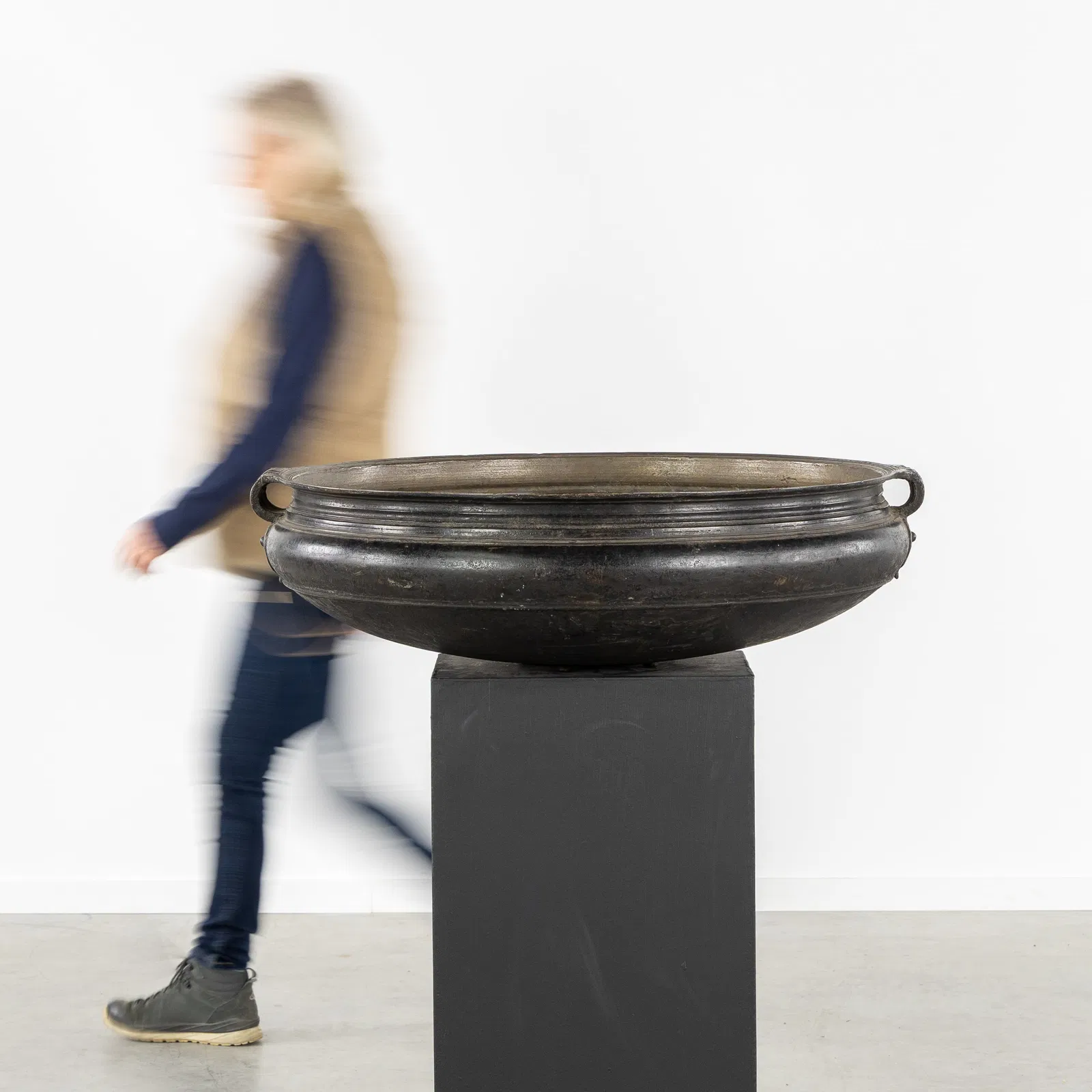 A Large bronze Urli or temple bowl, India, 19th C.