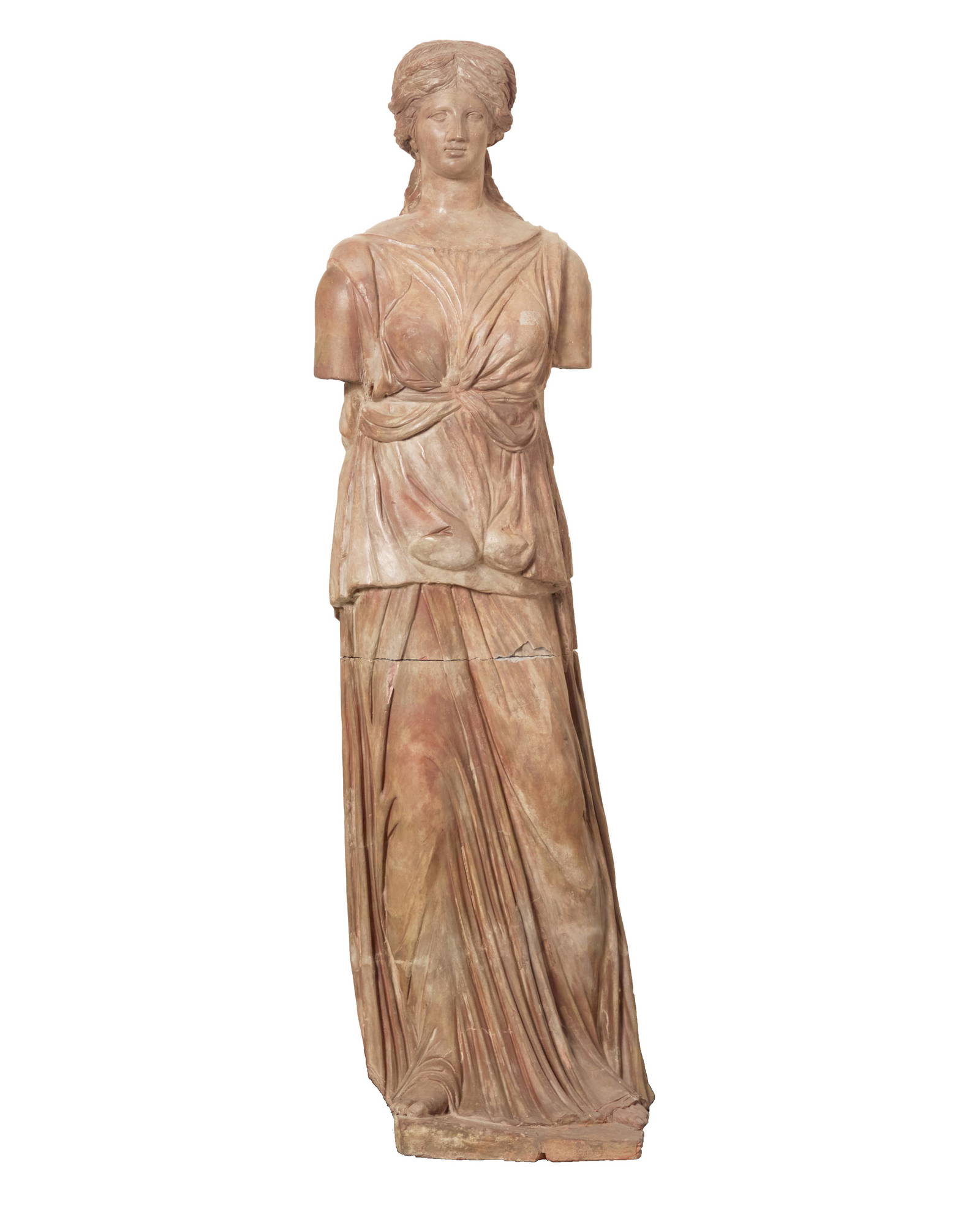 A life size Continental terracotta figure of Athena