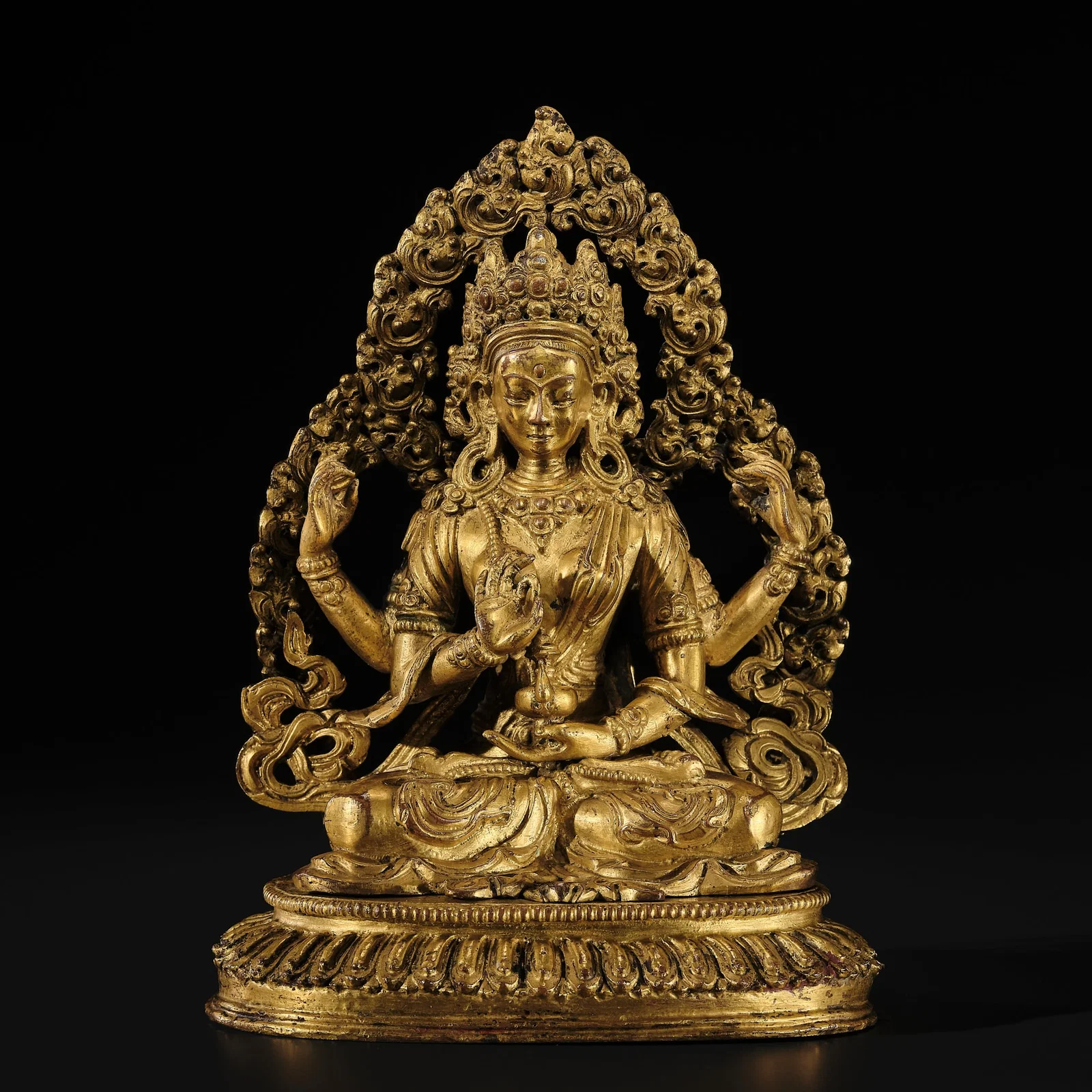 A MAGNIFICENT GILT-BRONZE FIGURE OF PRAJNAPARAMITA, NEPAL, 18TH CENTURY