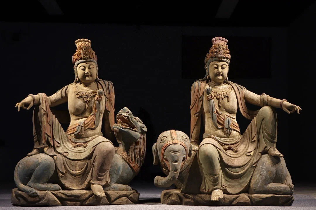 A MANJUSRI AND SAMANTABHADRA BODHISATTVAS