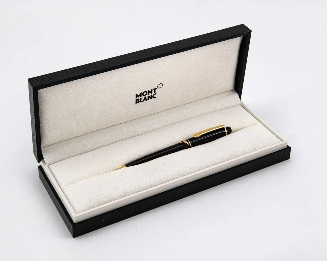 A Montblanc Meisterstuck Black and Gold Finish Ballpoint Pen